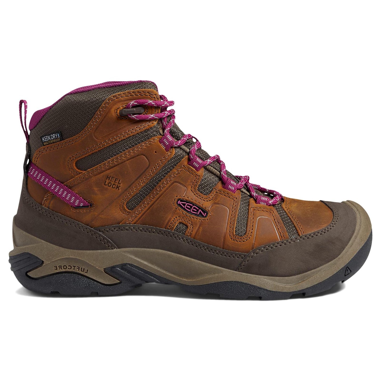 Keen Circadia Mid Leather Textile Womens Boots#color_syrup boysenberry