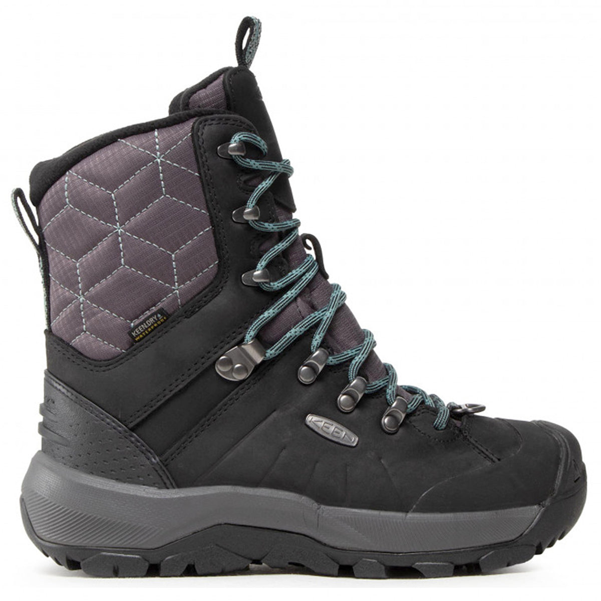 Keen Revel IV High Polar Leather Textile Womens Boots#color_black north atlantic