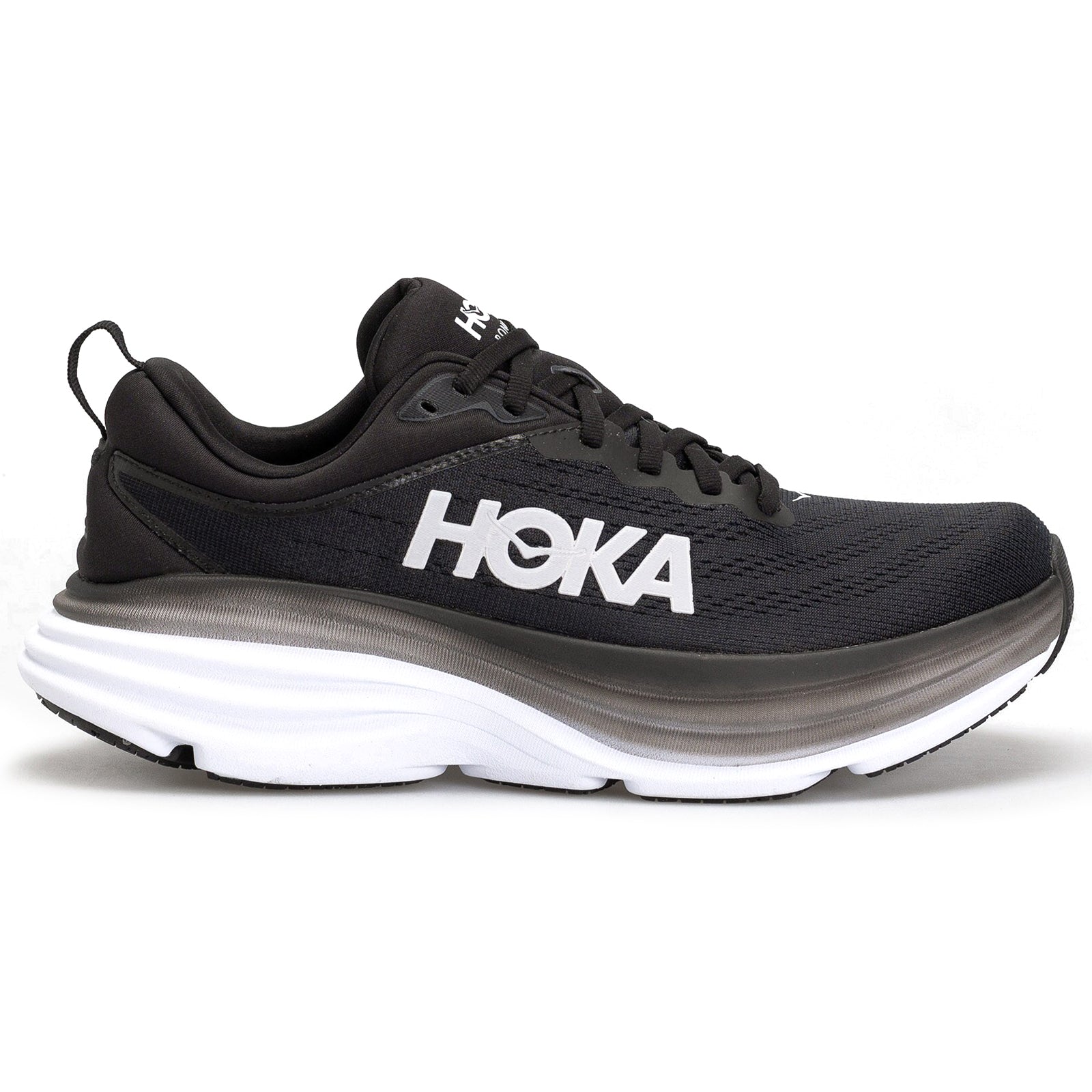 Hoka Bondi 8 Textile Mens Trainers#color_black white