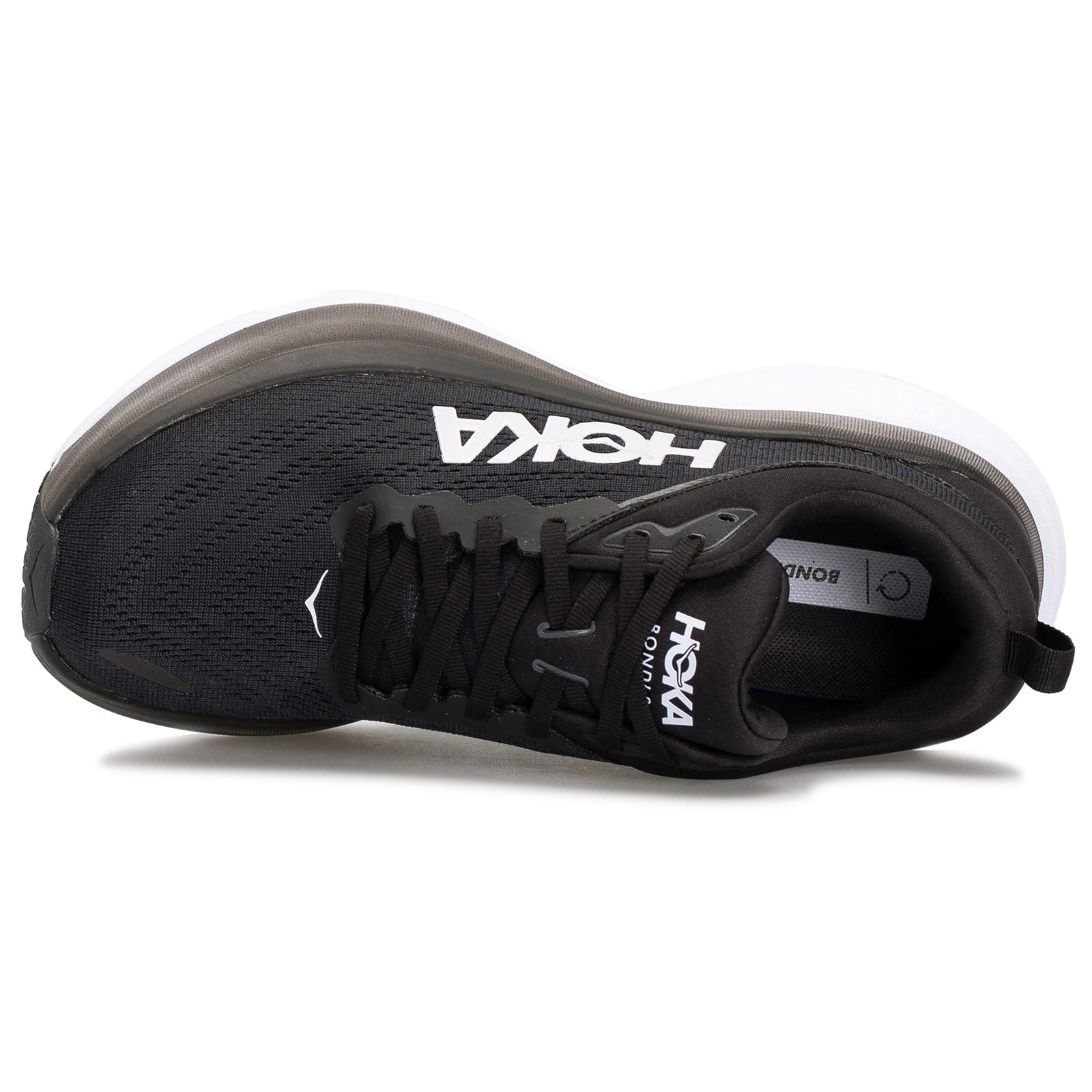 Hoka Bondi 8 1123202-BWHT Textile Mens Trainers - Black White - 9#color_black white