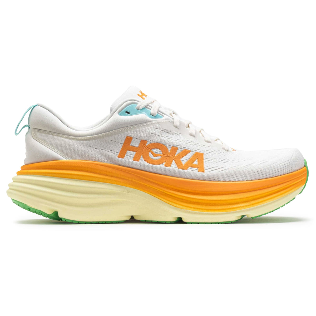 Hoka Bondi 8 Textile Mens Trainers#color_blanc de blanc solar flare