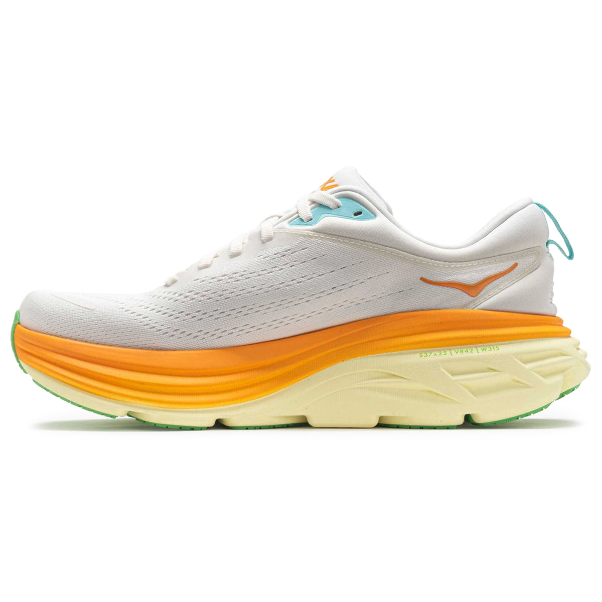 Hoka Bondi 8 Textile Mens Trainers#color_blanc de blanc solar flare
