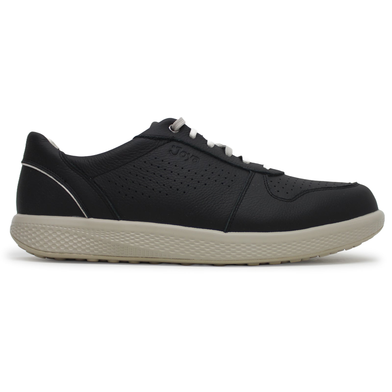 Joya Sven Leather Mens Trainers#color_black
