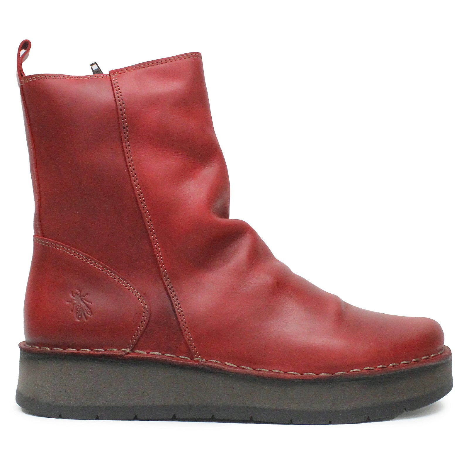 Fly London RENO053FLY Rug Leather Womens Boots#color_red