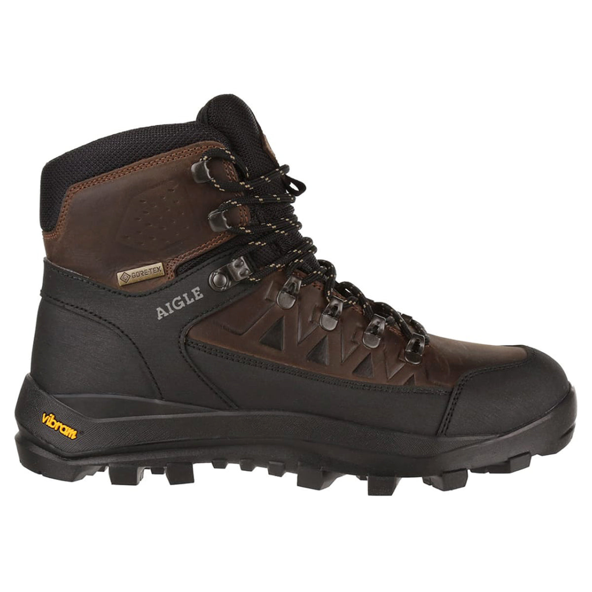 Aigle Letrak GTX Leather Mens Boots#color_dark brown