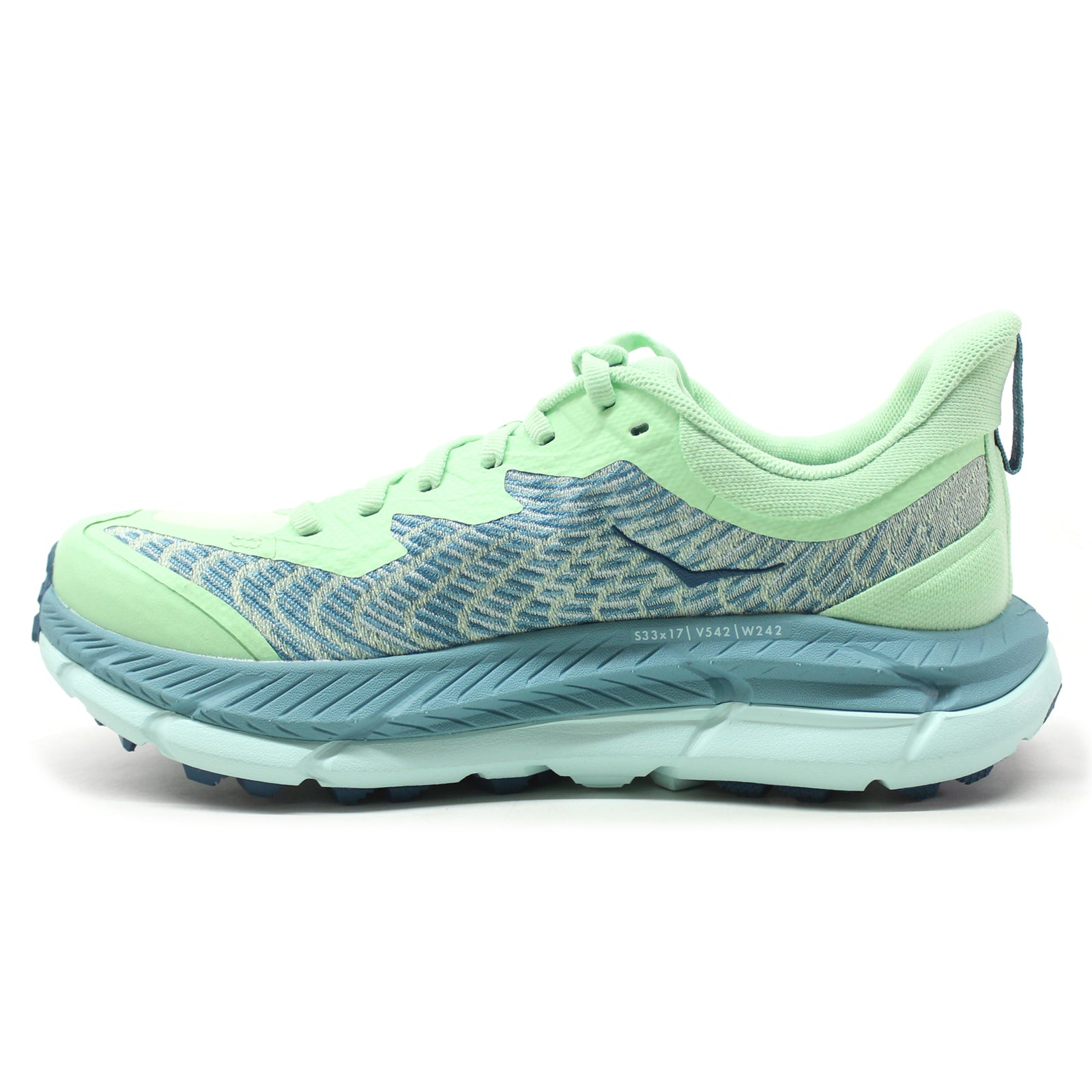 Hoka Mafate Speed 4 Textile Synthetic Womens Trainers#color_lime glow ocean mist