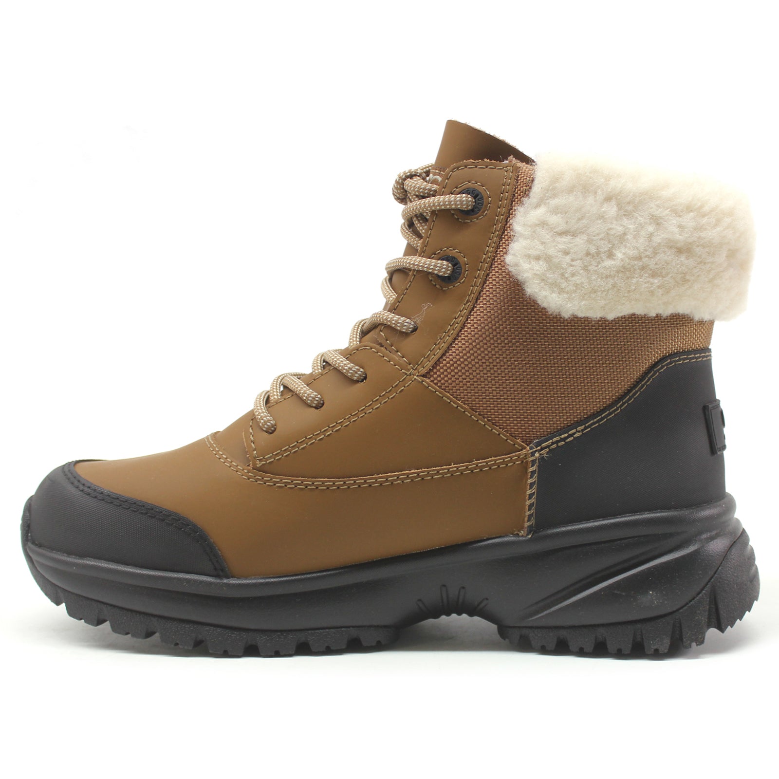 Ugg Yose Fluff V2 Textile Synthetic Womens Boots#color_chestnut