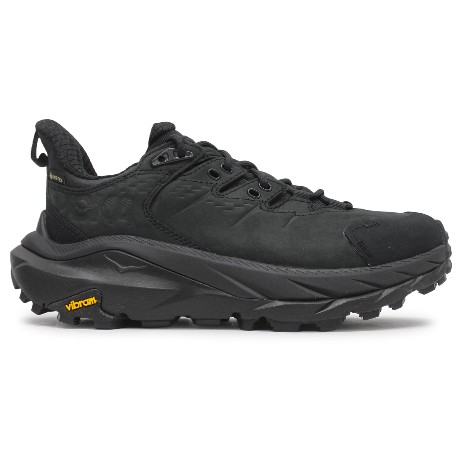 Hoka Kaha 2 Low GTX Leather Synthetic Womens Trainers#color_black black