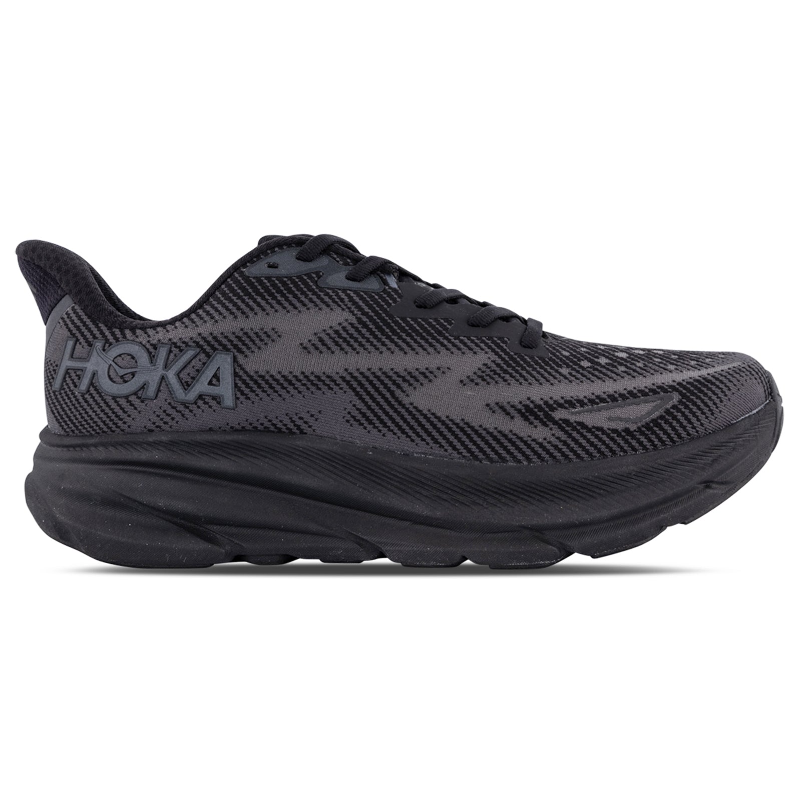 Hoka Clifton 9 Textile Mens Trainers#color_black black