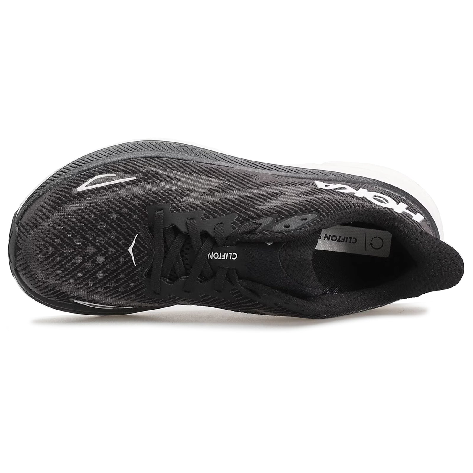 Hoka Clifton 9 Textile Mens Trainers#color_black white