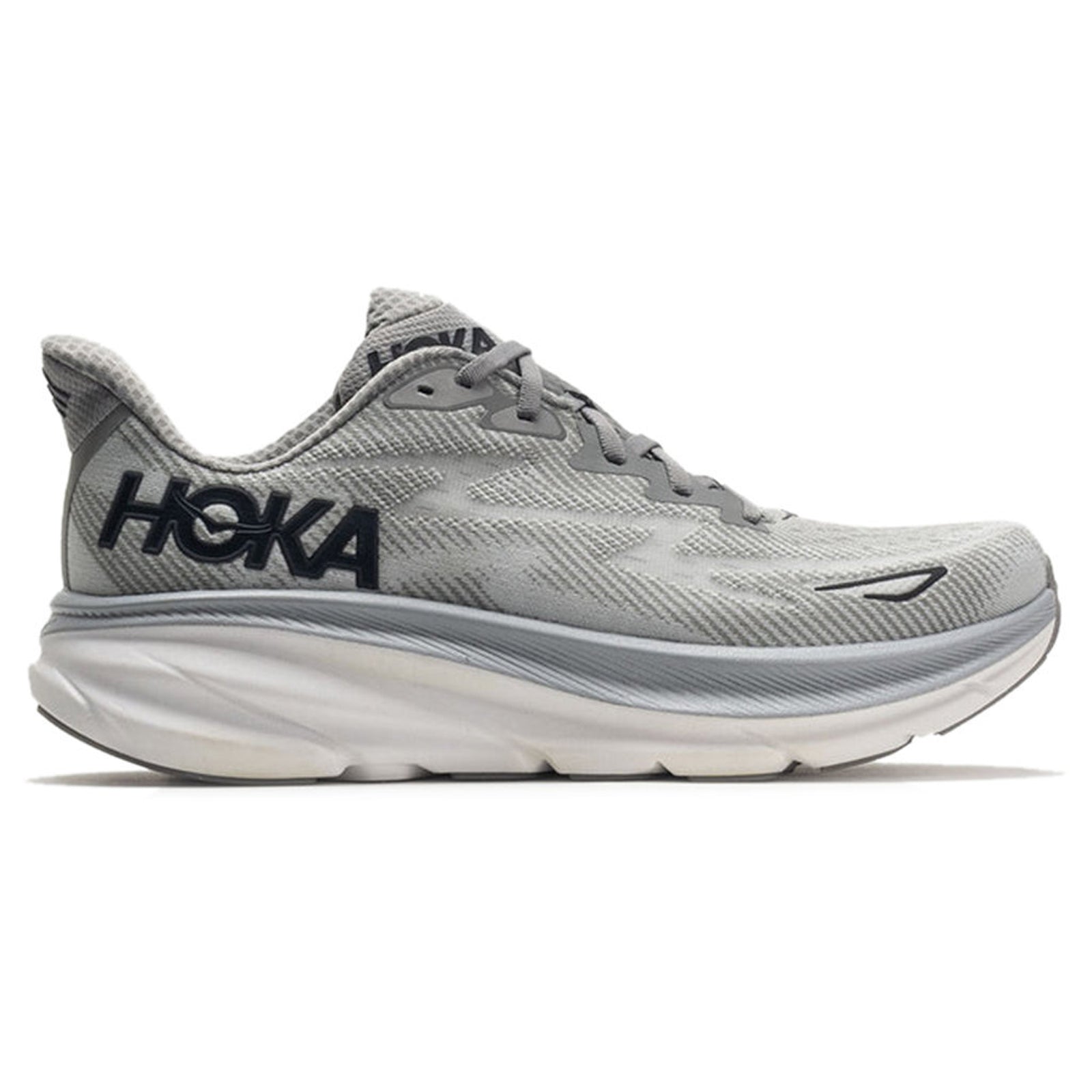 Hoka Clifton 9 1127895-HMBC Textile Mens Trainers - Harbor Mist Black - 8#color_harbor mist black