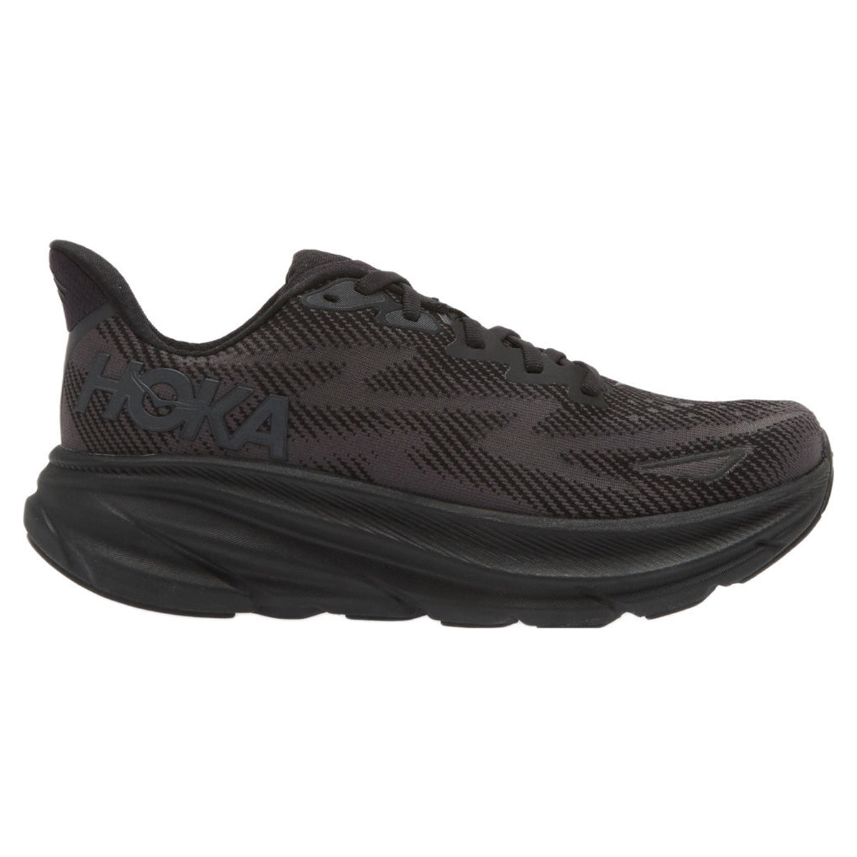 Hoka Clifton 9 Textile Womens Trainers#color_black black