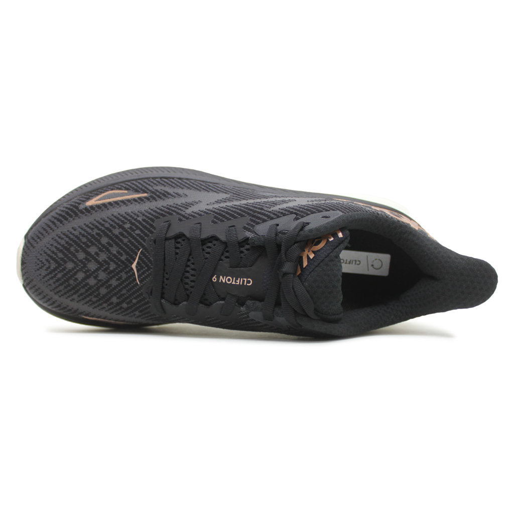 Hoka One One Clifton 9 Textile Womens Trainers#color_black rose gold