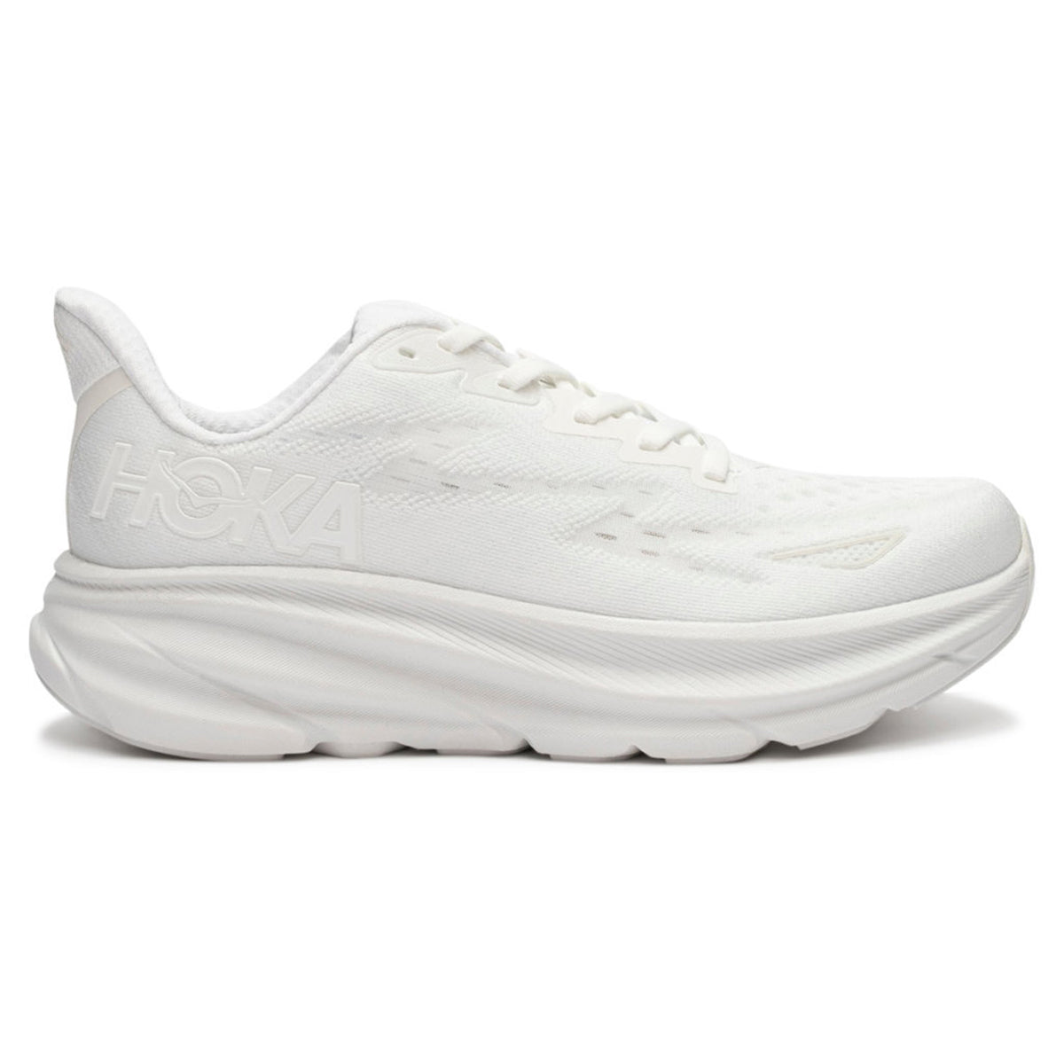 Hoka Clifton 9 Textile Womens Trainers#color_white white