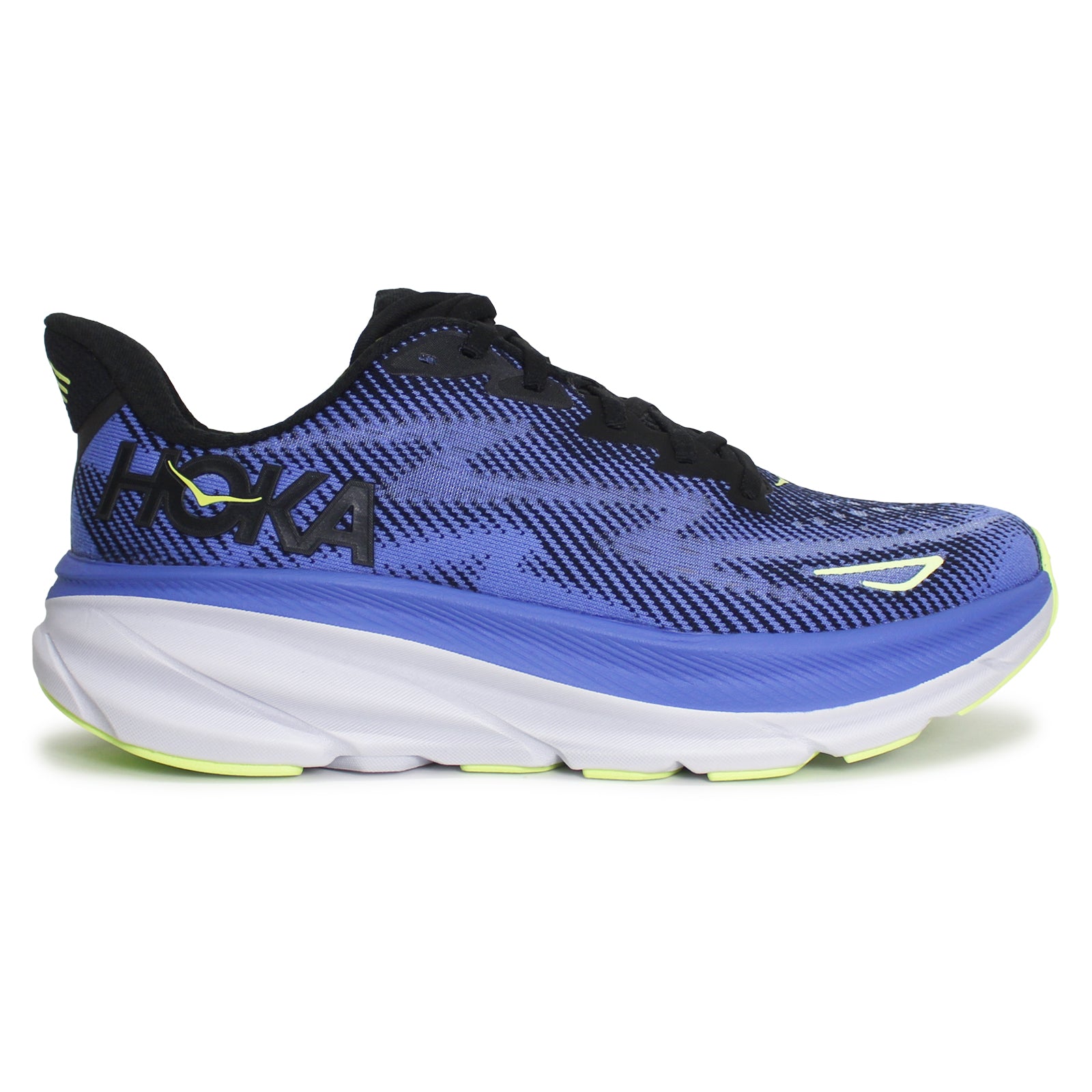 Hoka Clifton 9 Textile Womens Trainers#color_black stellar blue