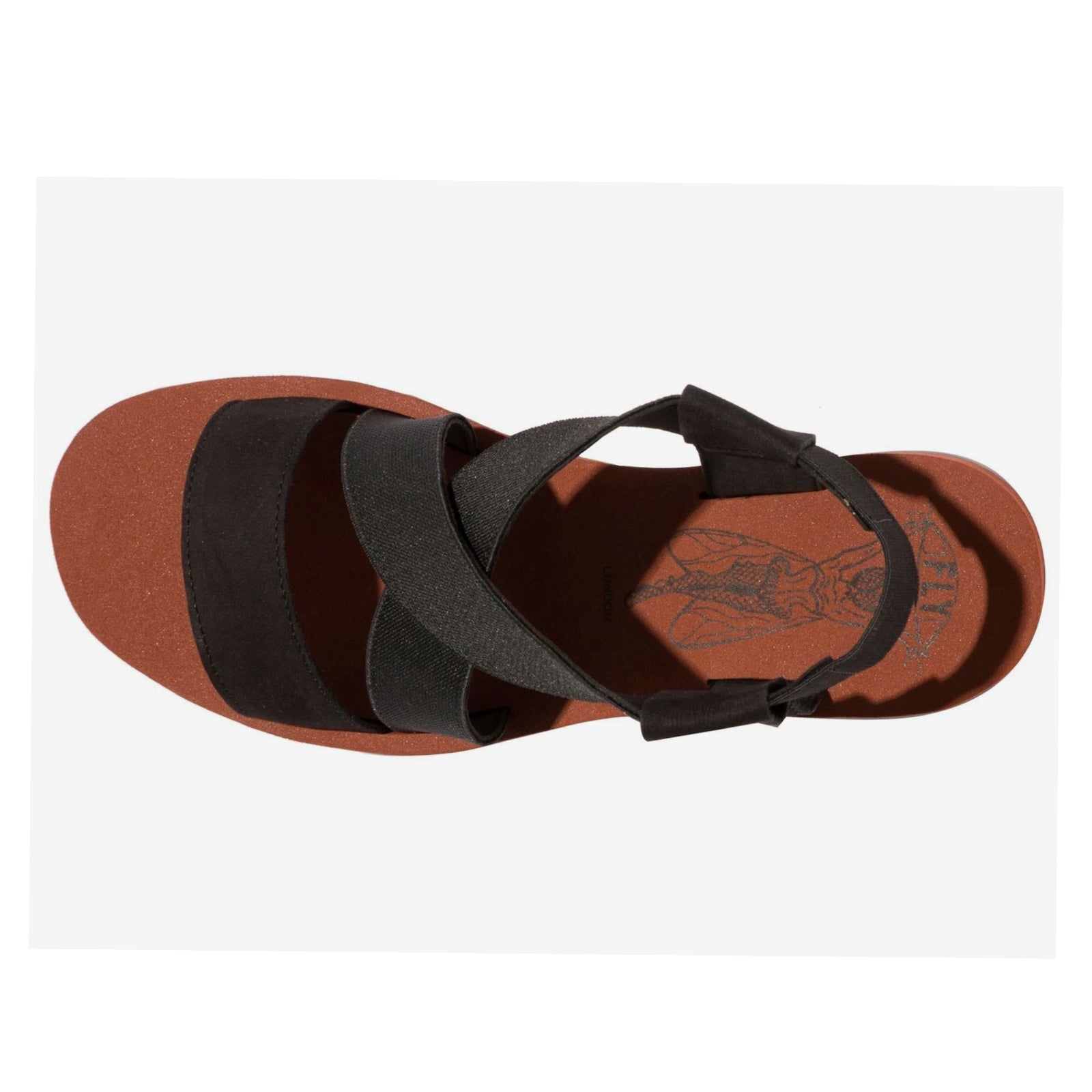 Fly London YABI922FLY Leather Womens Sandals#color_black black brick