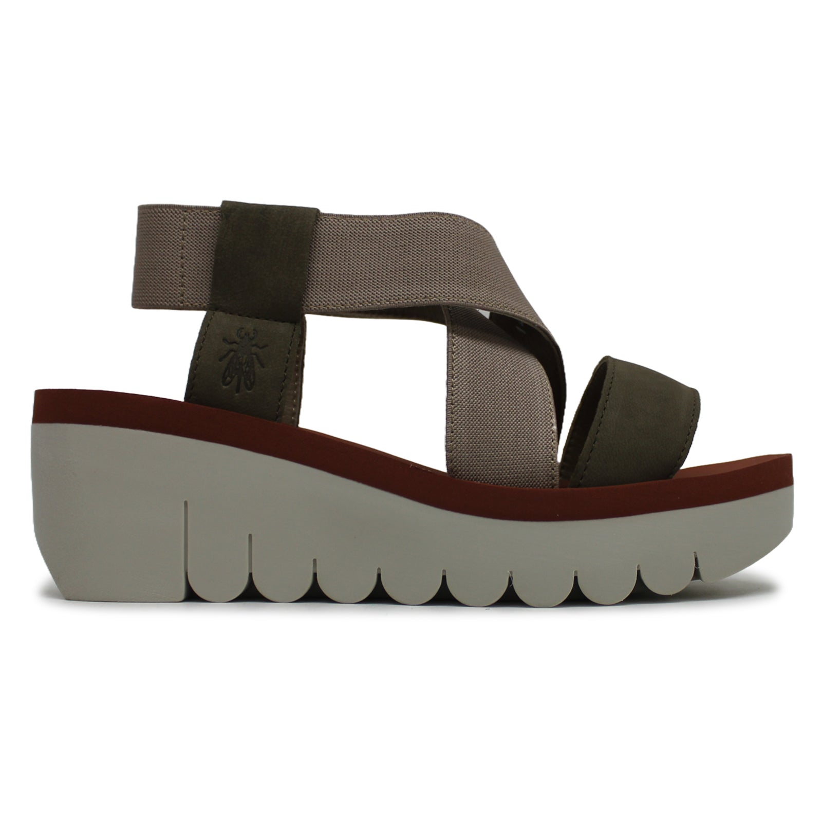 Fly London YABI922FLY Leather Womens Sandals#color_military beige brick