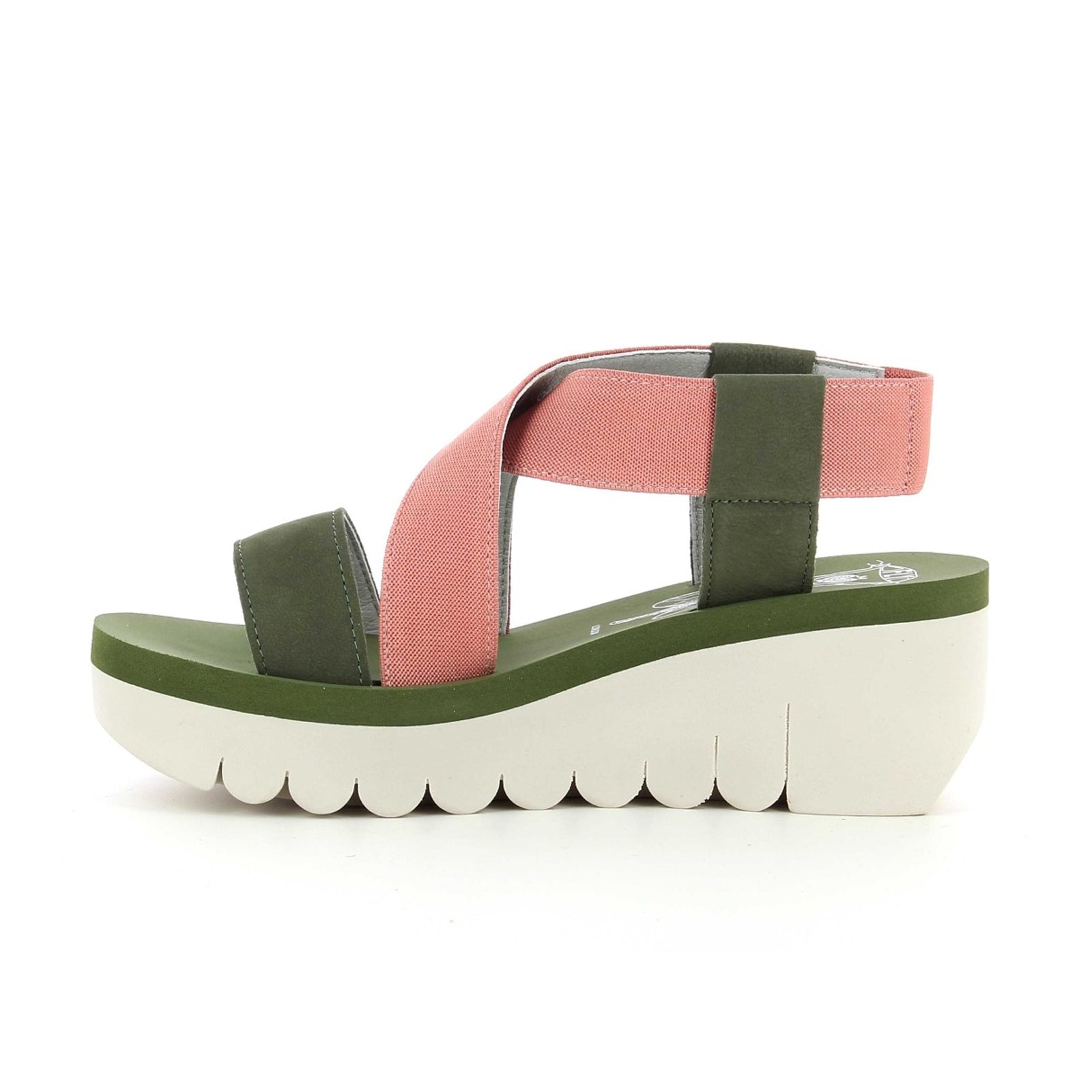 Fly London YABI922FLY Leather Womens Sandals#color_army green tea rose army green