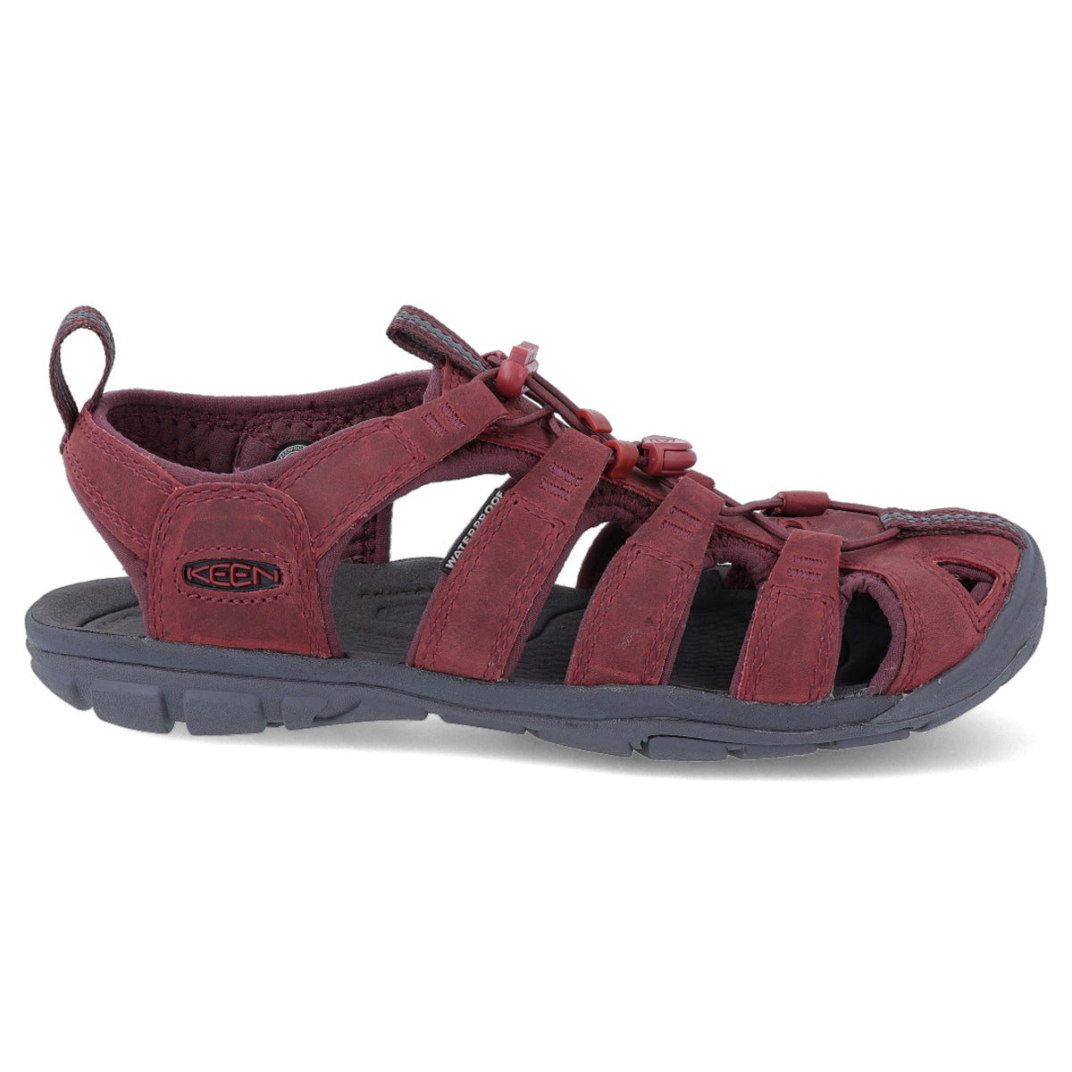 Keen Clearwater CNX Leather Leather Womens Sandals#color_wine red dahlia
