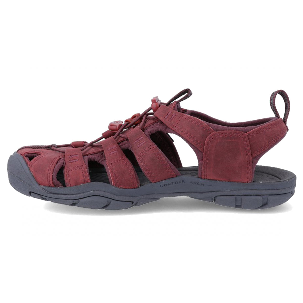 Keen Clearwater CNX Leather Leather Womens Sandals#color_wine red dahlia