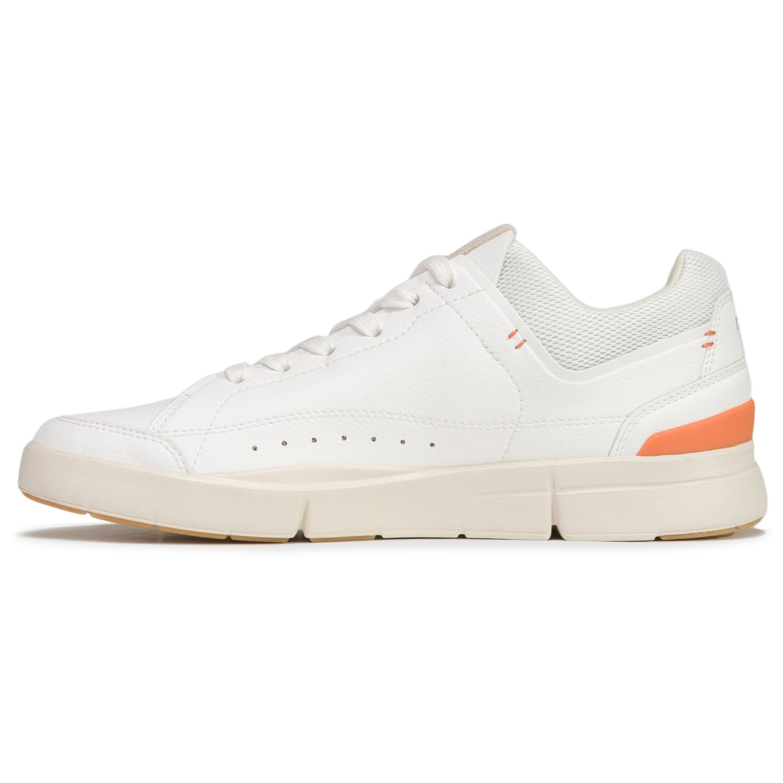 On The Roger Centre Court Synthetic Leather Womens Trainers#color_white sienna