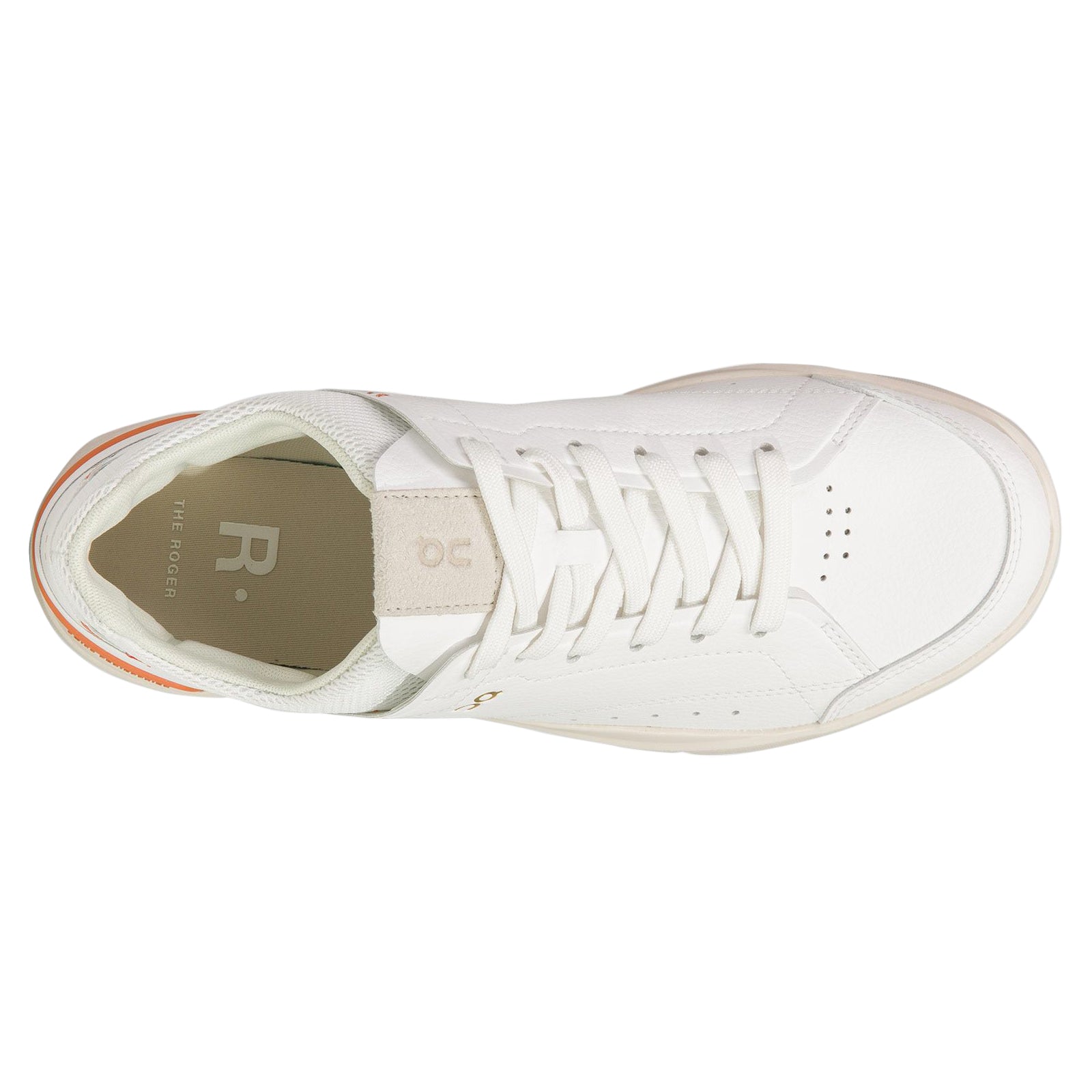 On The Roger Centre Court Synthetic Leather Womens Trainers#color_white sienna