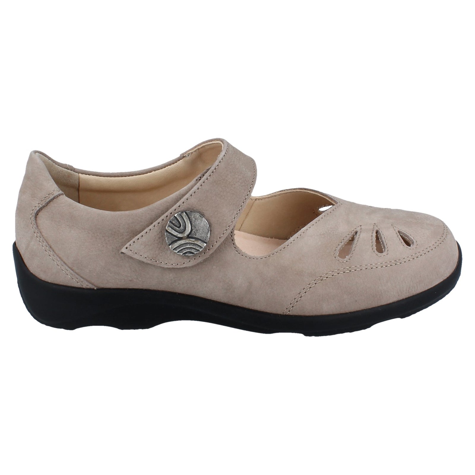 Finn Comfort Brac-S Nubuck Leather Womens Shoes#color_rock