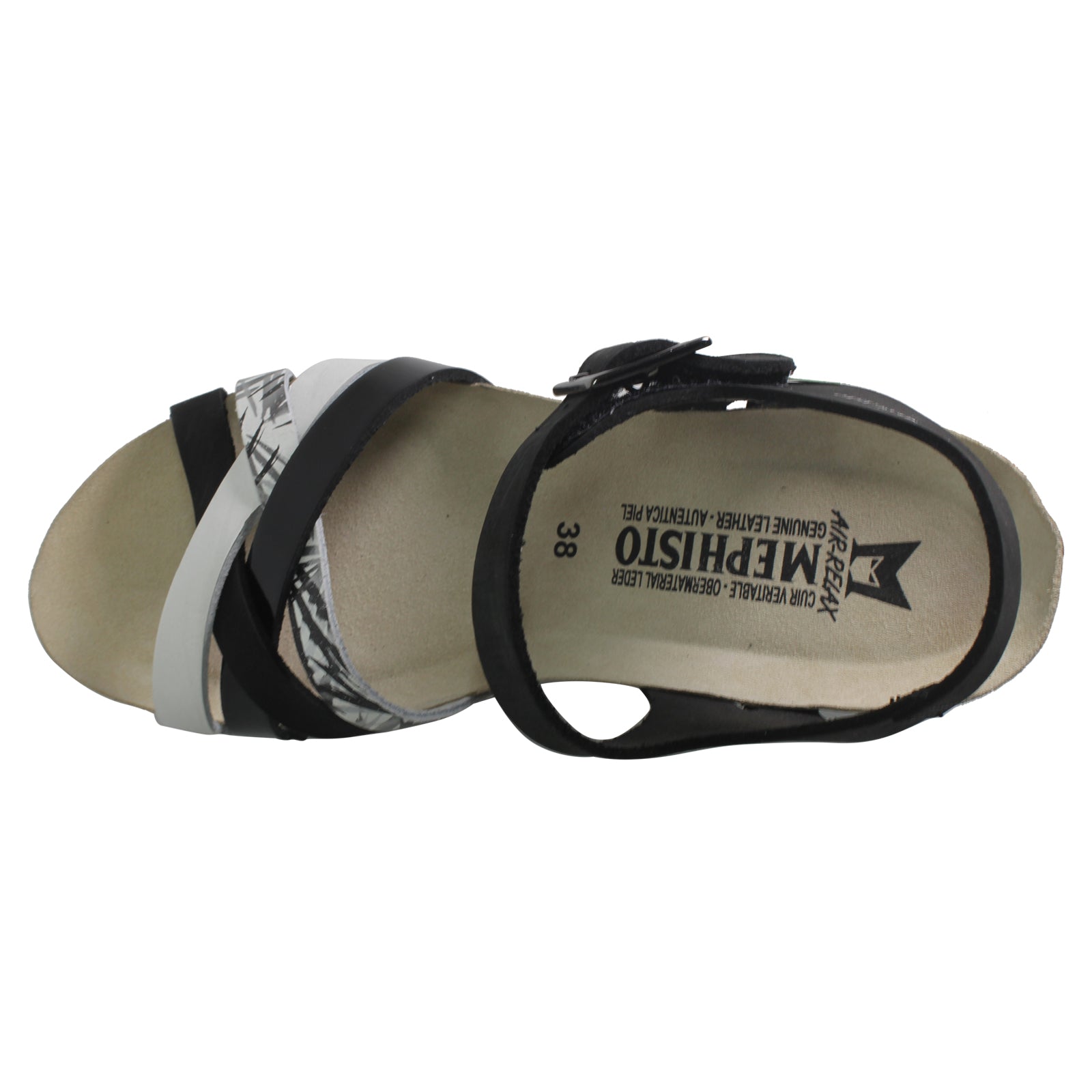 Mephisto Lanny Nubuck Womens Sandals#color_black