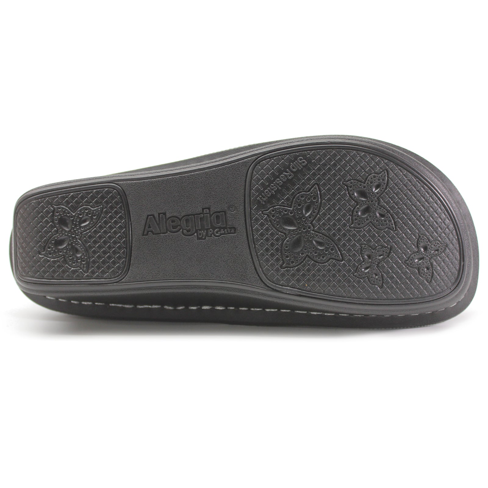 Alegria Debra Leather Womens Shoes#color_black embossed rose