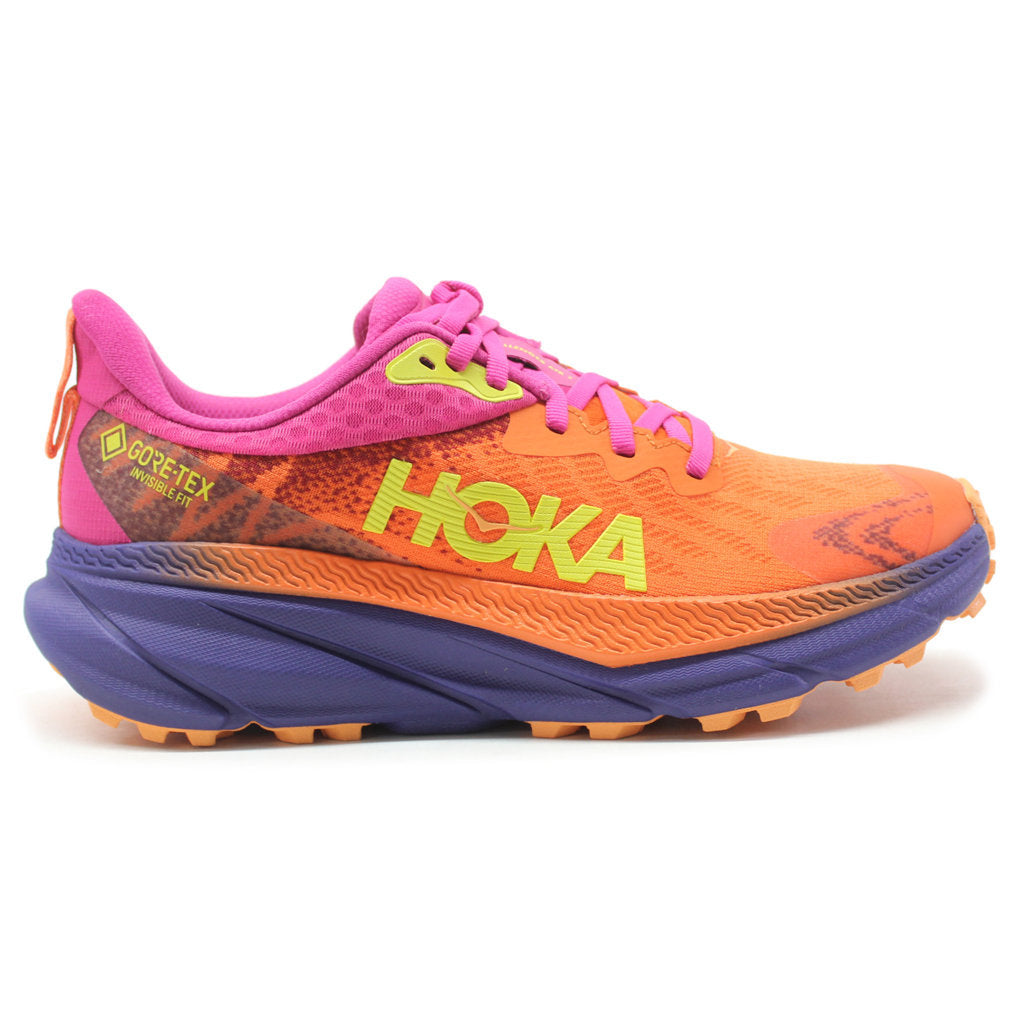 Hoka One One Challenger ATR 7 GTX Textile Synthetic Womens Trainers#color_vibrant orange pink yarrow