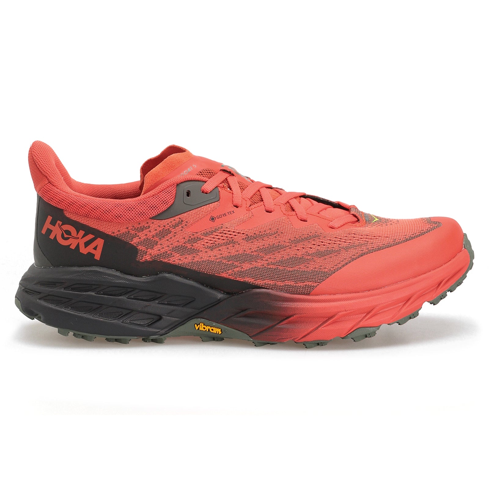 Hoka Speedgoat 5 GTX Textile Synthetic Mens Trainers#color_fiesta thyme