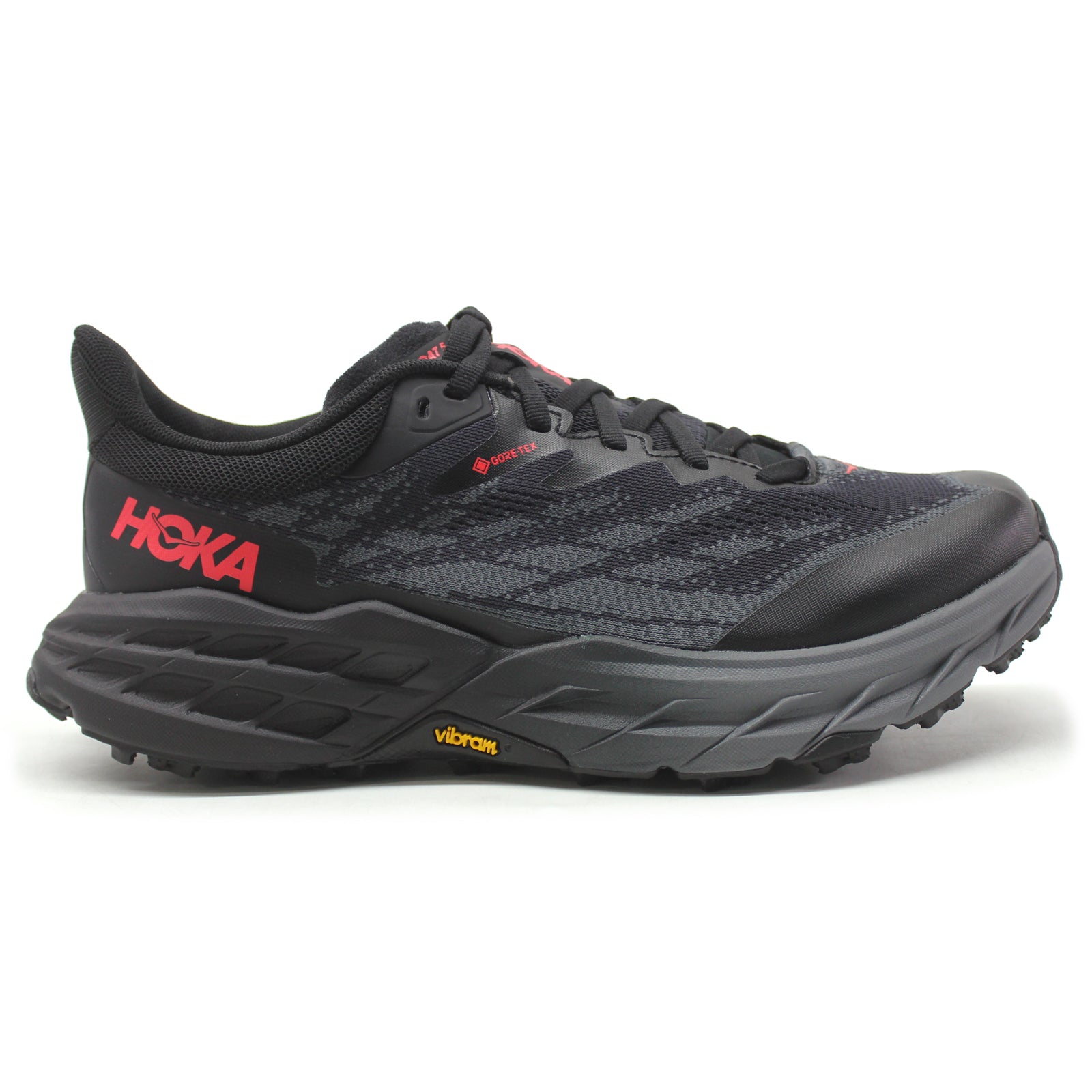 Hoka Speedgoat 5 GTX Textile Synthetic Womens Trainers#color_black black