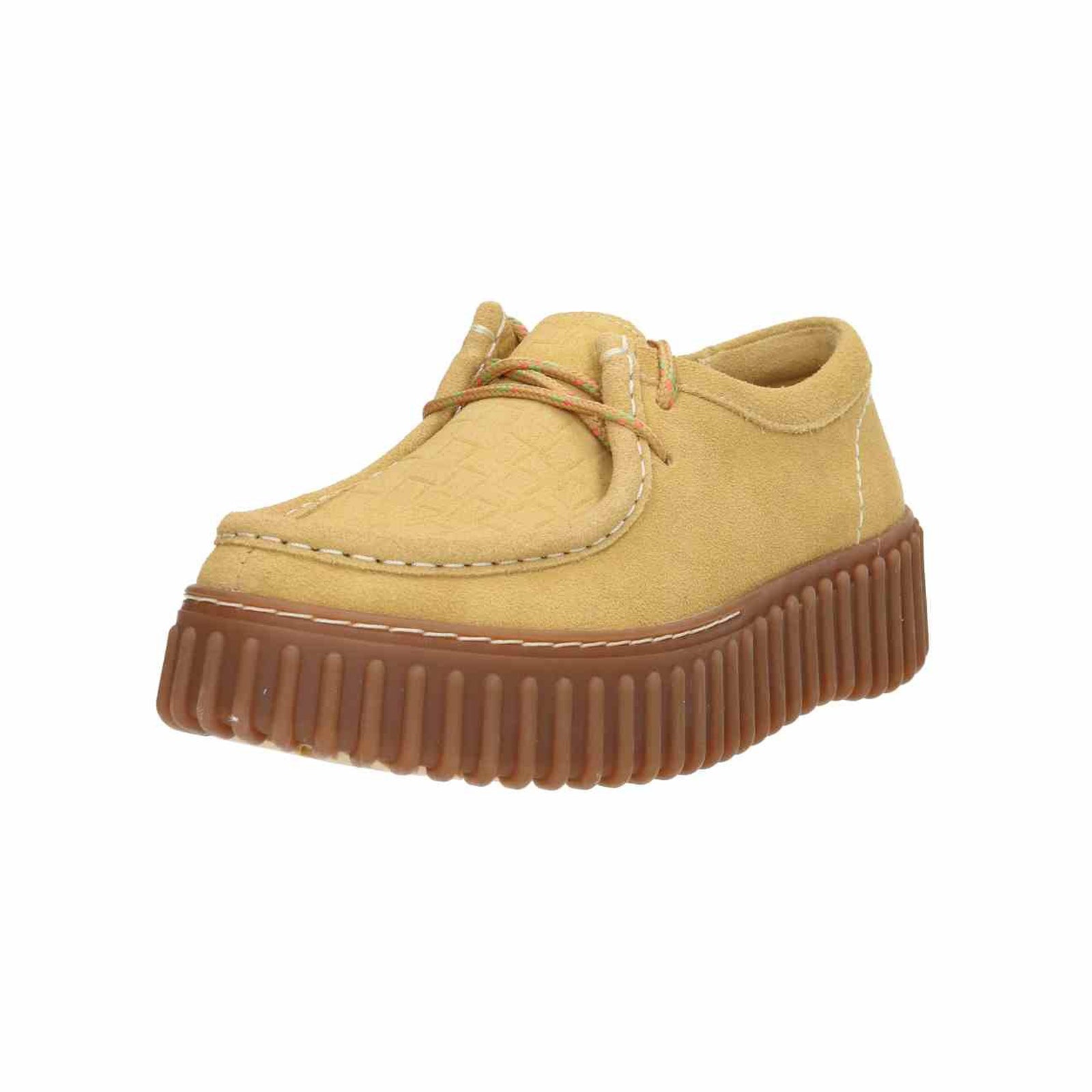 Clarks Torhill Bee Suede Womens Shoes#color_golden tan