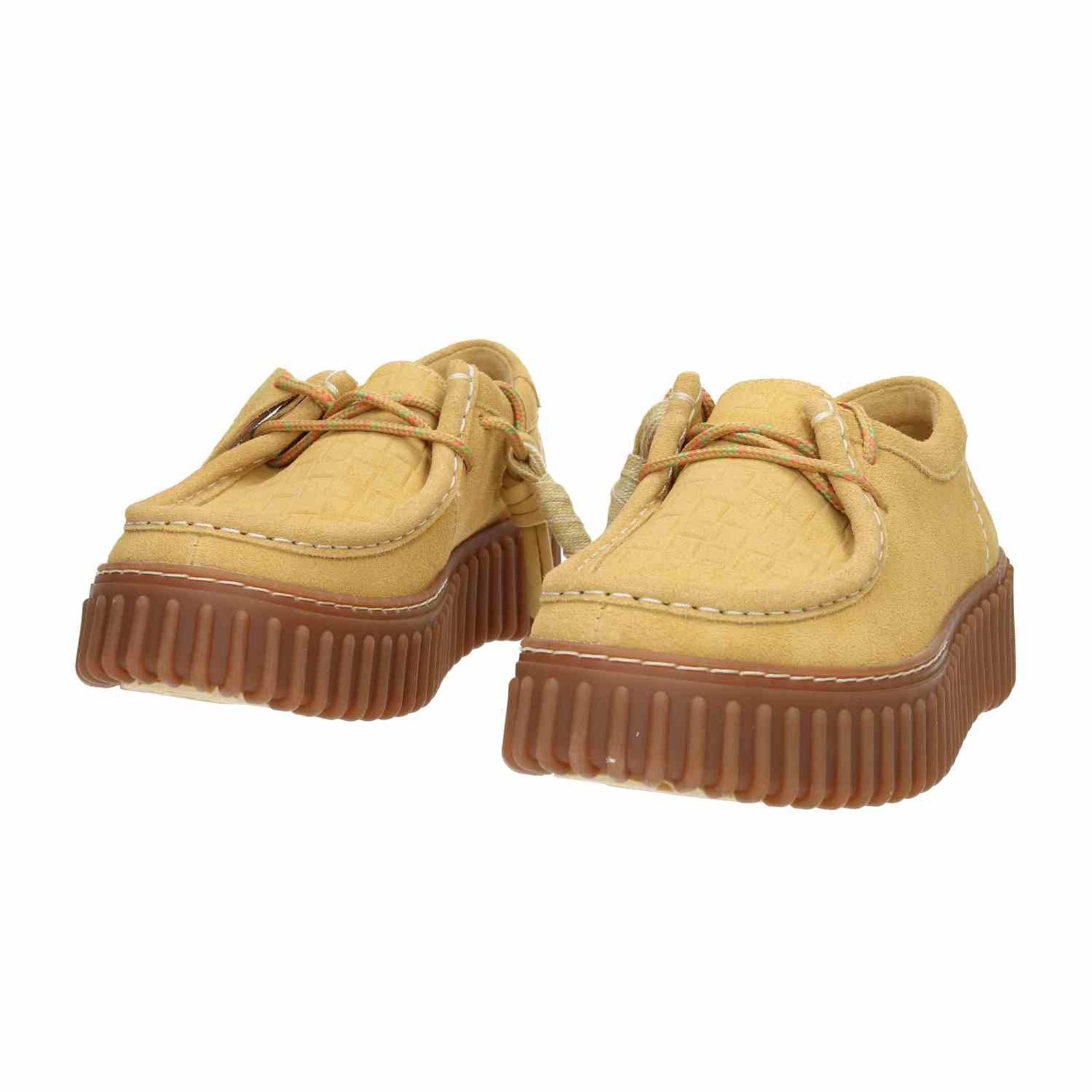 Clarks Torhill Bee Suede Womens Shoes#color_golden tan