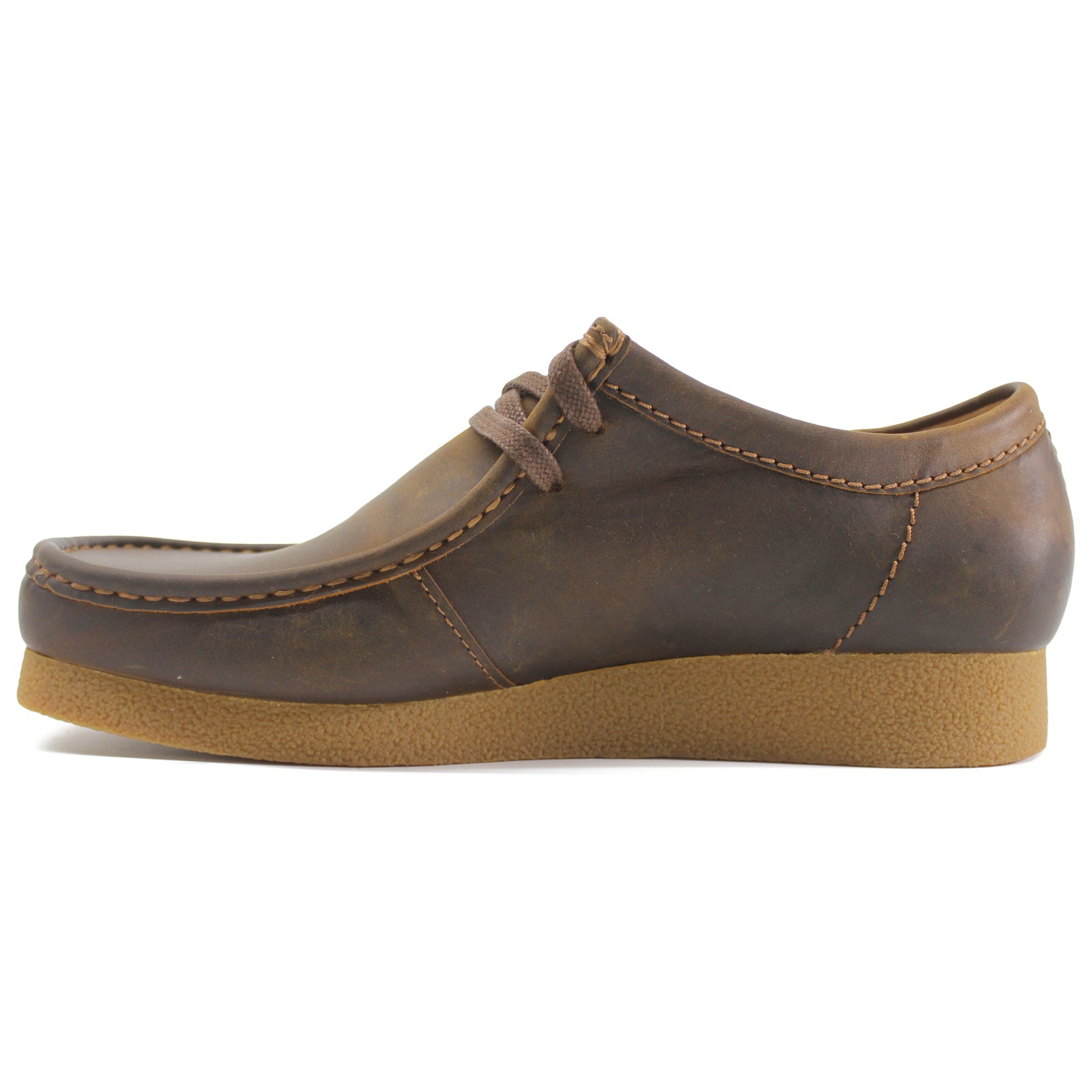 Clarks Wallabee Evo Waxy Leather Mens Shoes#color_beeswax