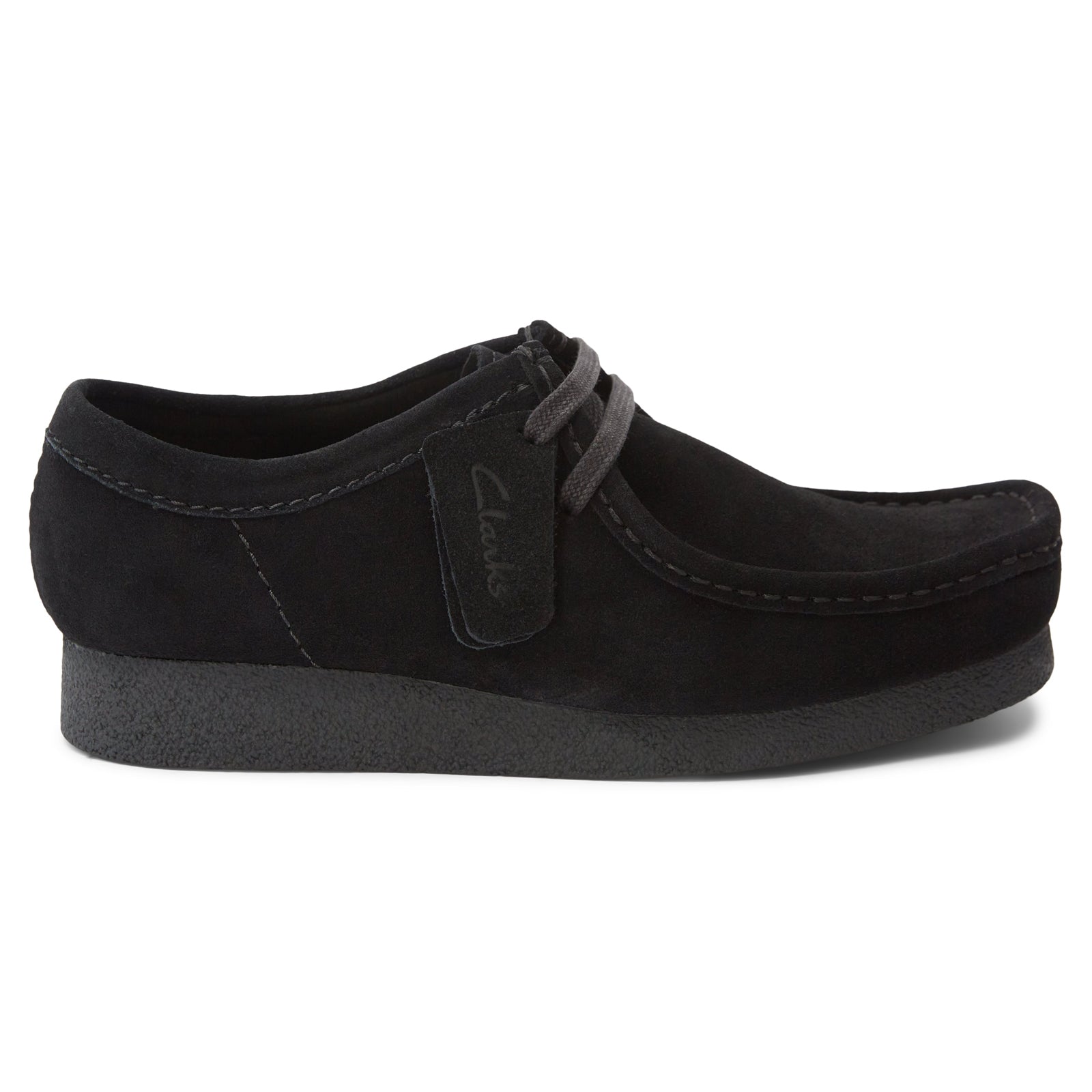 Clarks Wallabee Evo Suede Mens Shoes#color_black