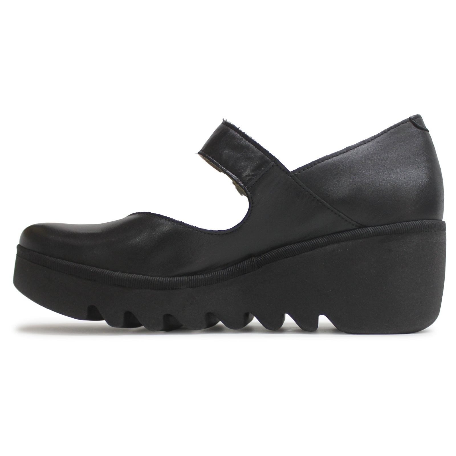 Fly London Baxe428Fly Leather Women's Wedge Shoes#color_black