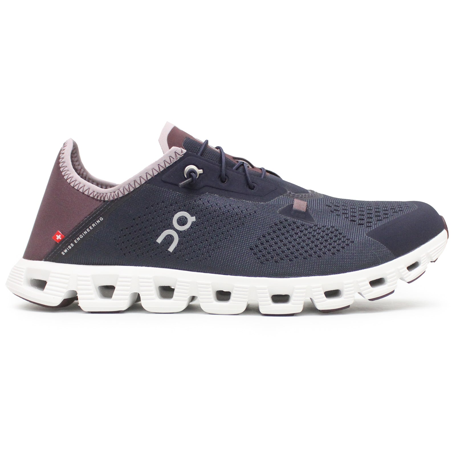On Cloud 5 Coast Textile Synthetic Mens Trainers#color_midnight mulberry