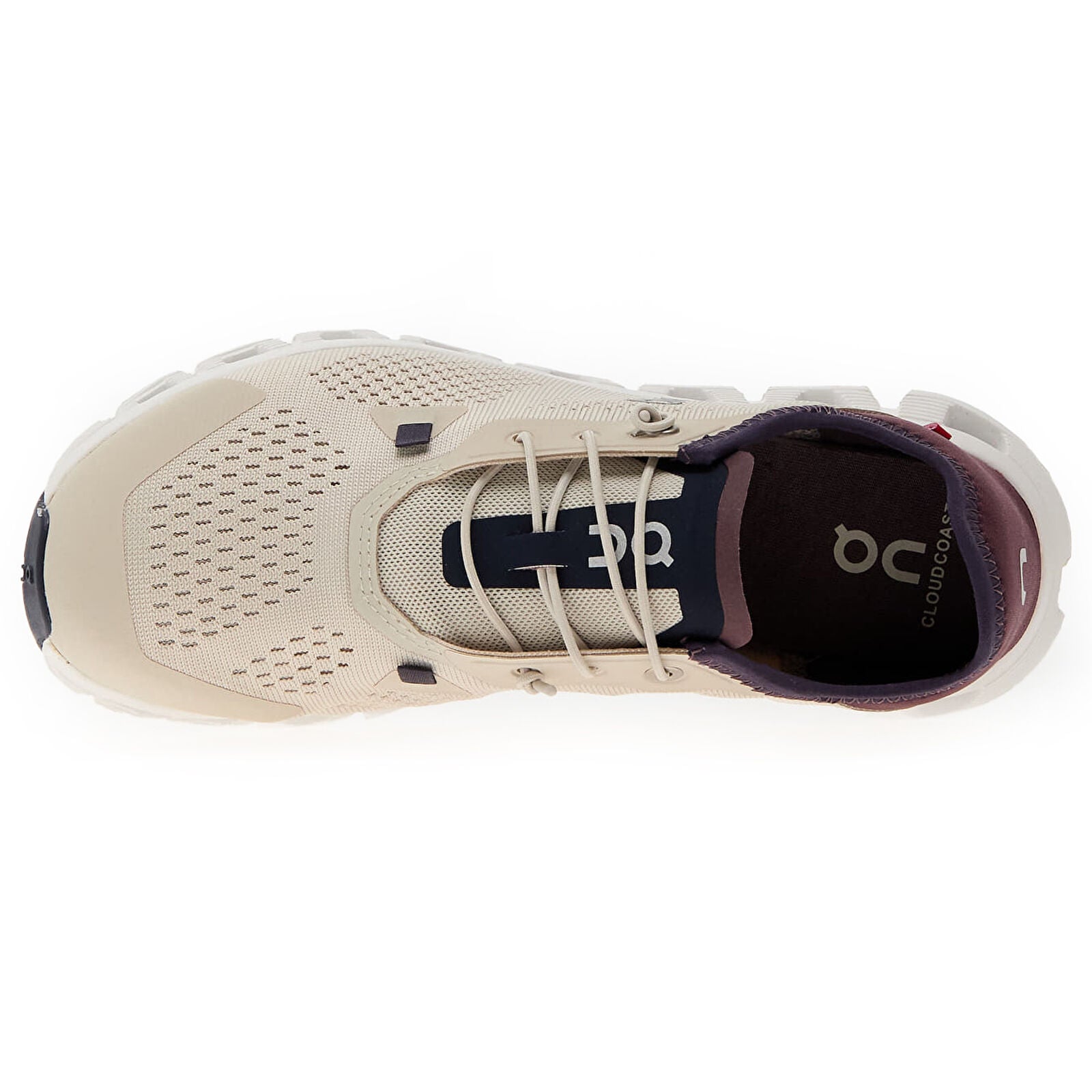 On Cloud 5 Coast Textile Synthetic Womens Trainers#color_sand mulberry