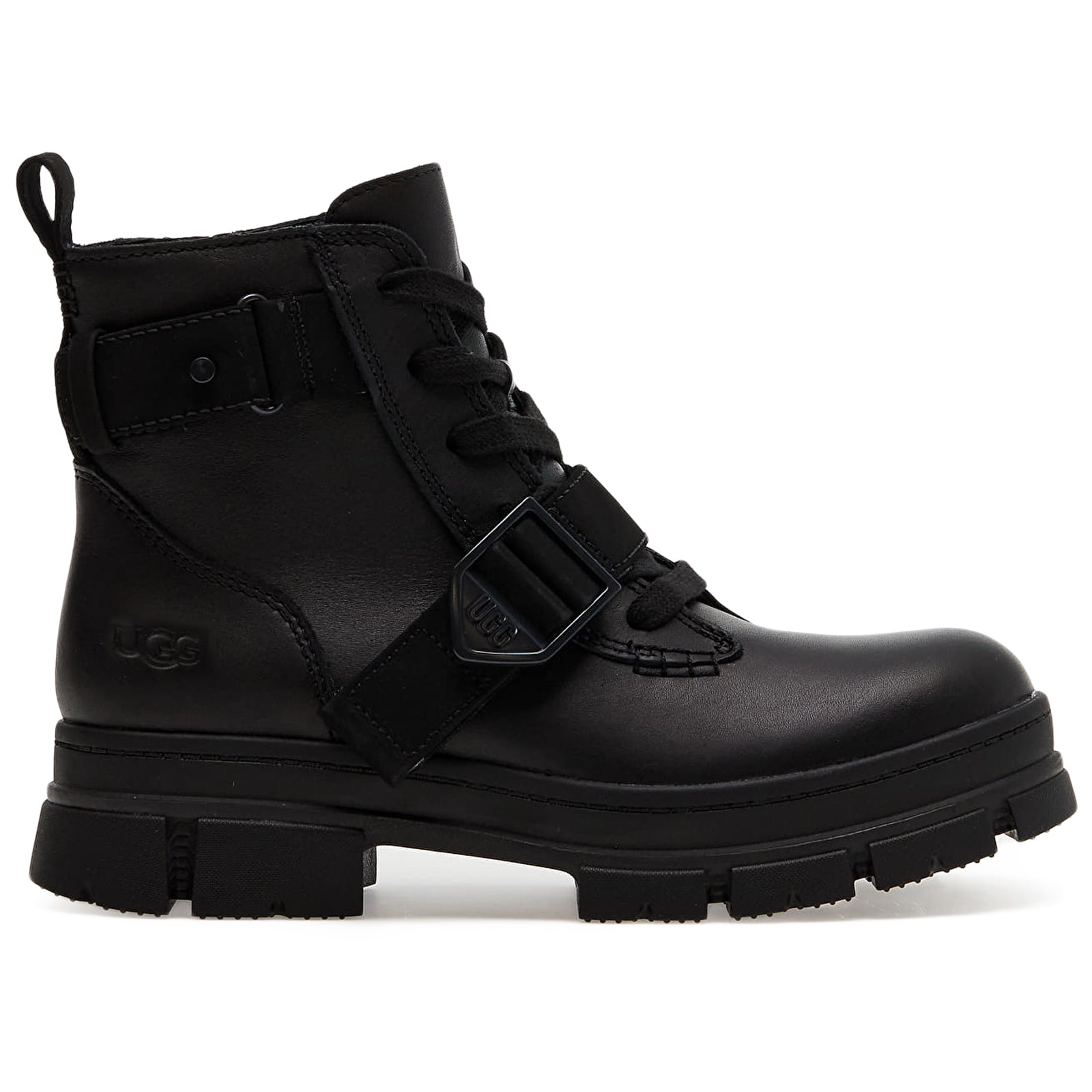 Ugg Ashton Lace Up Leather Nubuck Women's Lace Up Black Boots