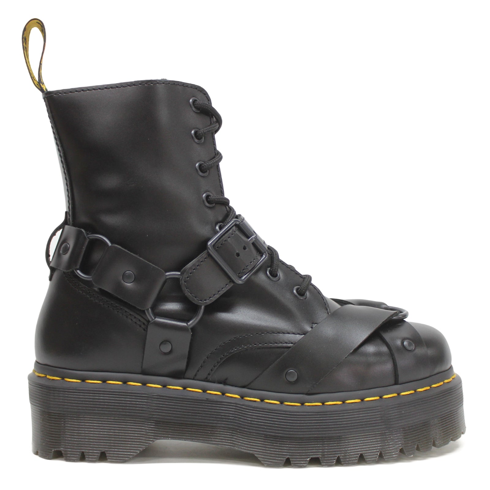 Martens Jadon Harness Paris Leather Unisex Lace Up Black Boots