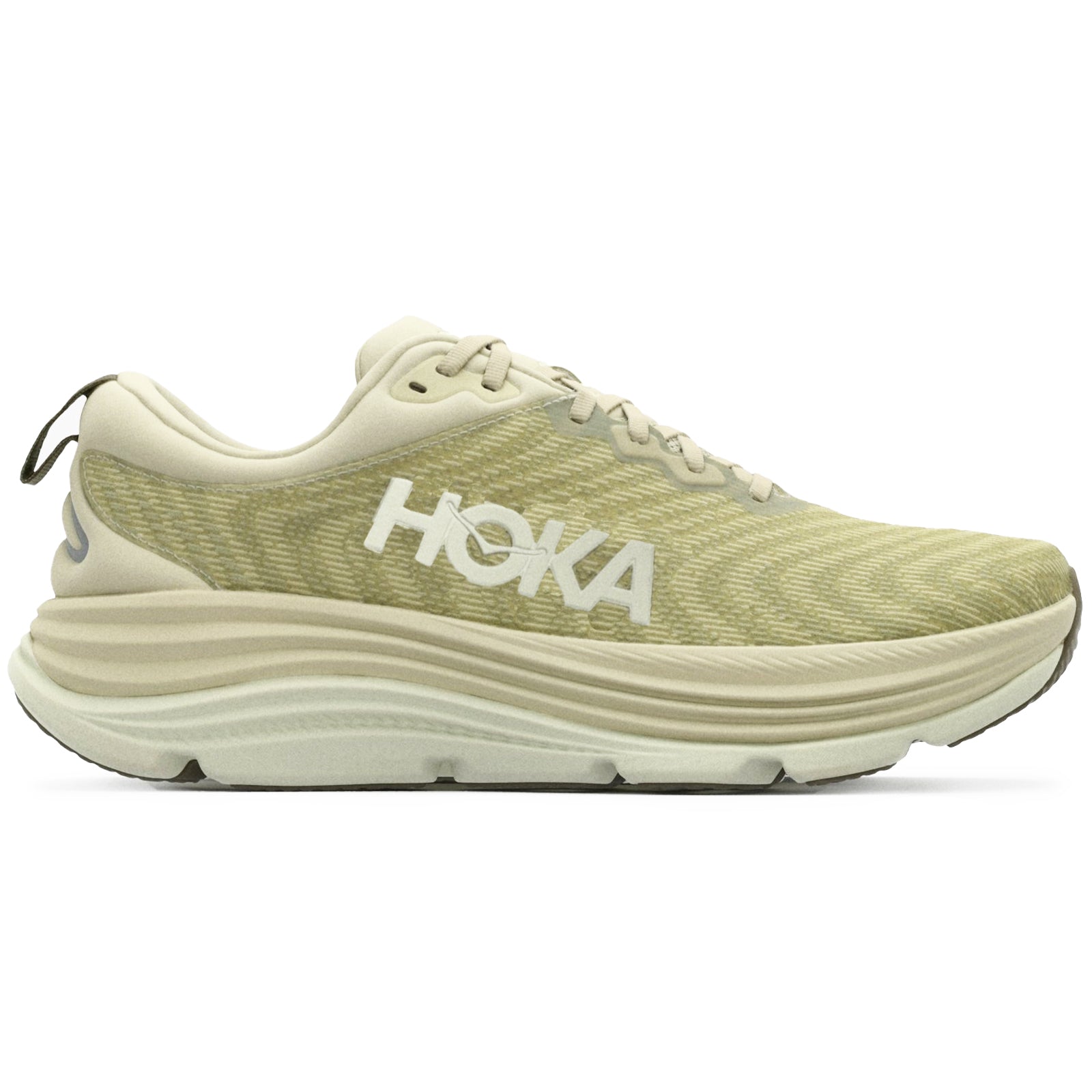 Hoka Gaviota 5 Textile Synthetic Mens Trainers#color_oyster mushroom truffle salt