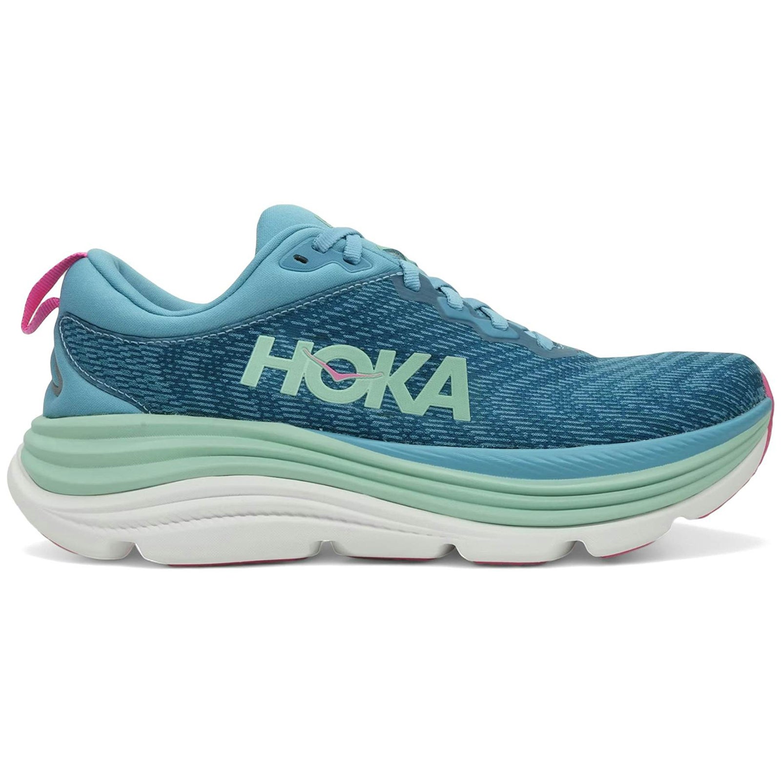 Hoka Gaviota 5 Textile Synthetic Womens Trainers#color_alpine blue jadeite