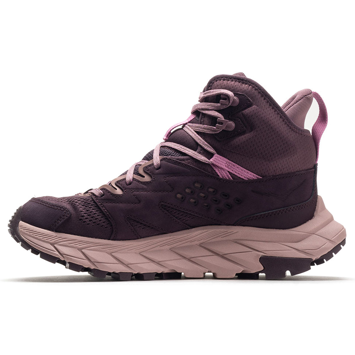 Hoka Anacapa Breeze Mid Textile Synthetic Womens Trainers#color_raisin pale mauve