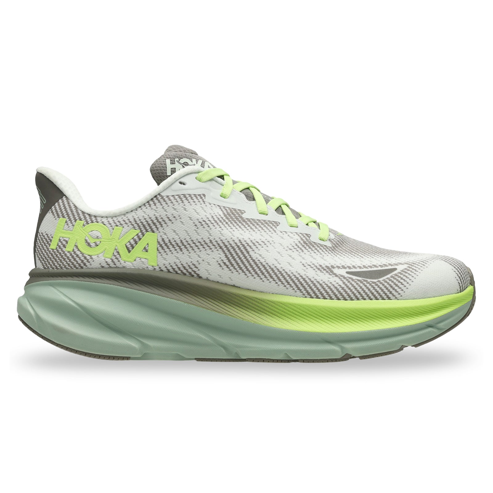 Hoka Clifton 9 GTX Textile Synthetic Mens Trainers#color_slate aloe vera