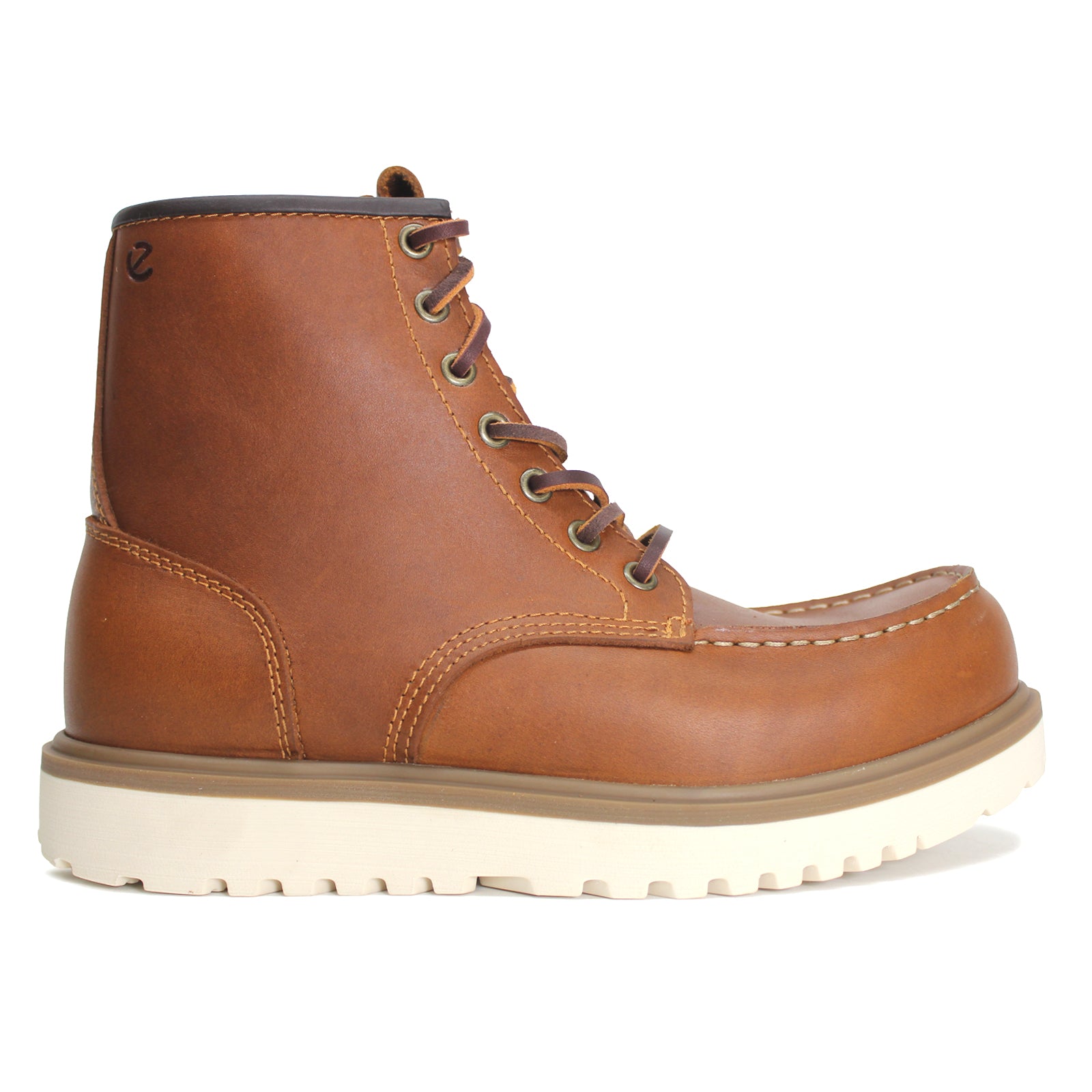 Ecco Staker Full Grain Leather Mens Boots#color_cognac