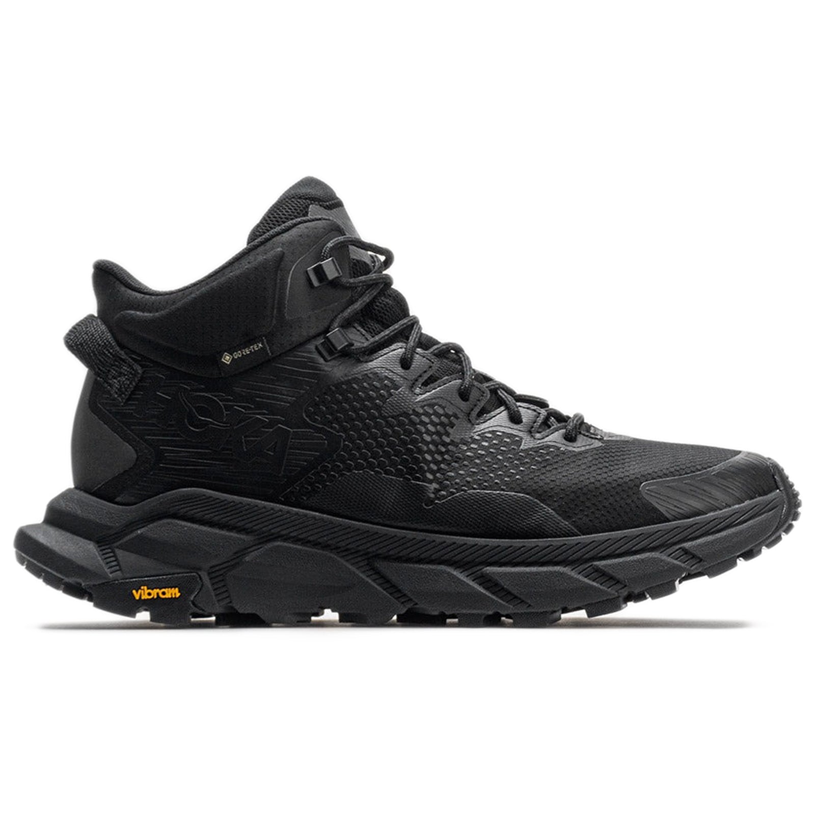 Hoka Trail Code GTX Textile Synthetic Mens Boots#color_black raven