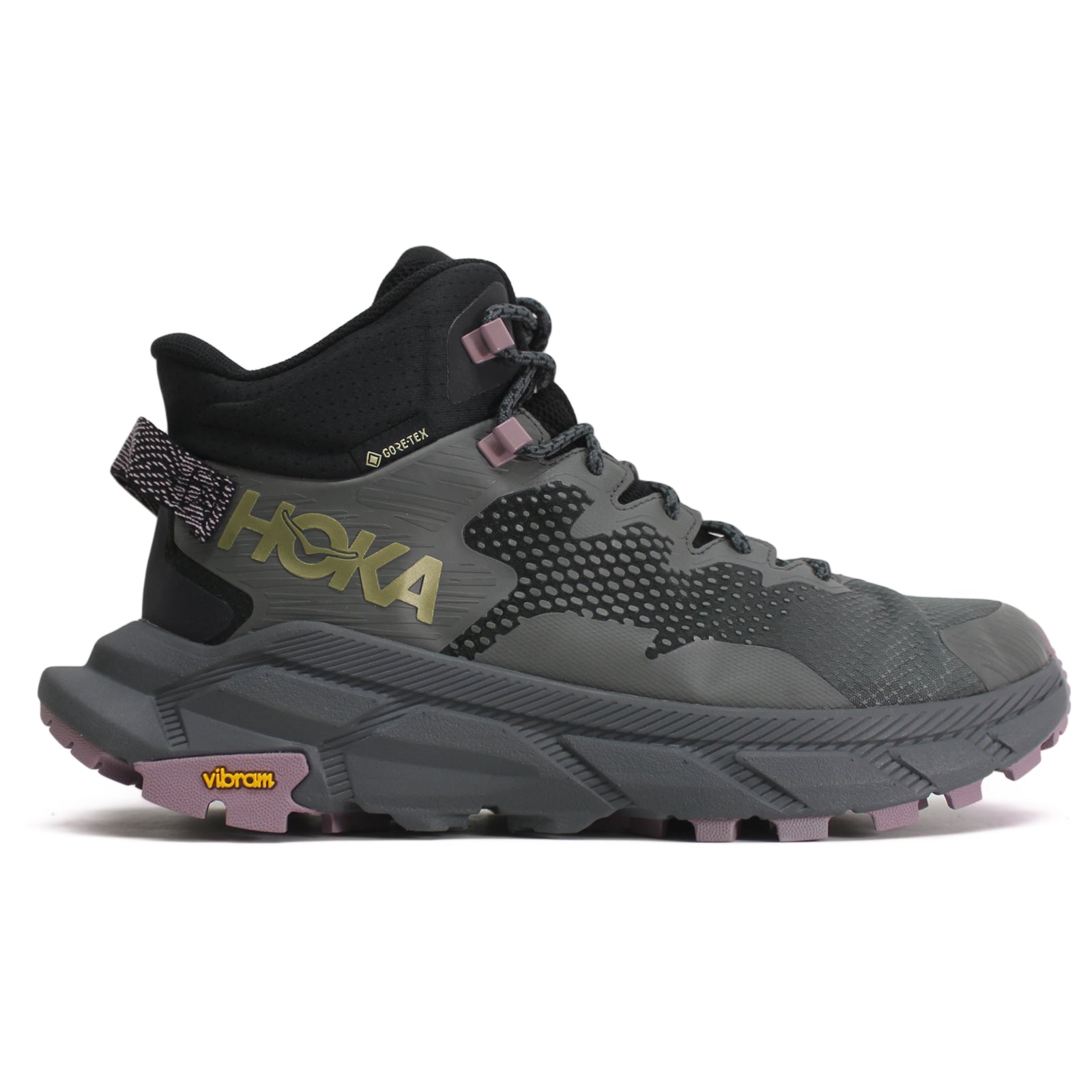 Hoka Trail Code GTX Textile Synthetic Womens Boots#color_black castlerock