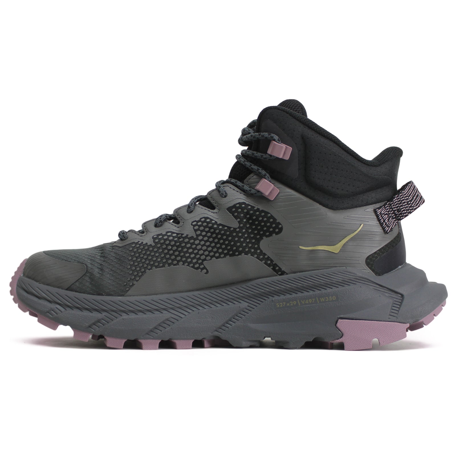 Hoka Trail Code GTX Textile Synthetic Womens Boots#color_black castlerock