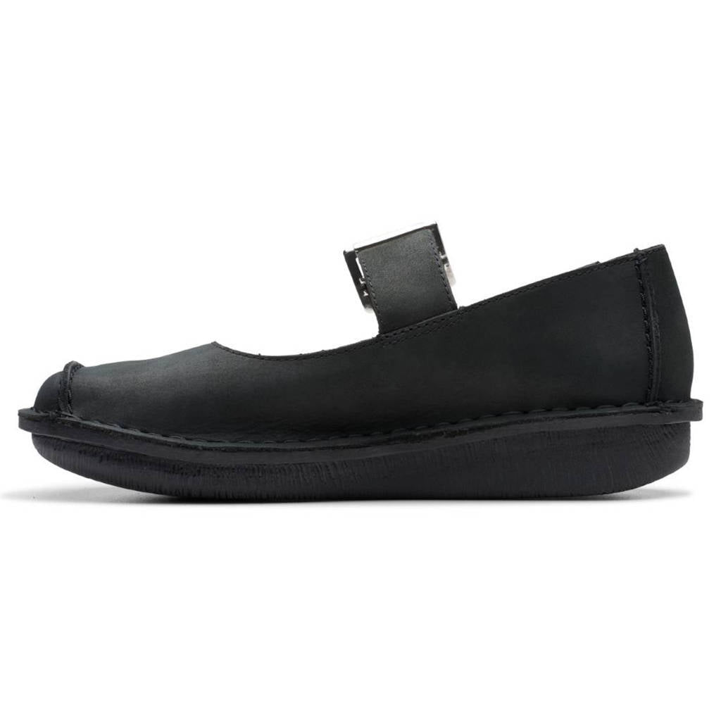 Clarks Funny Bar Leather Womens Shoes#color_black